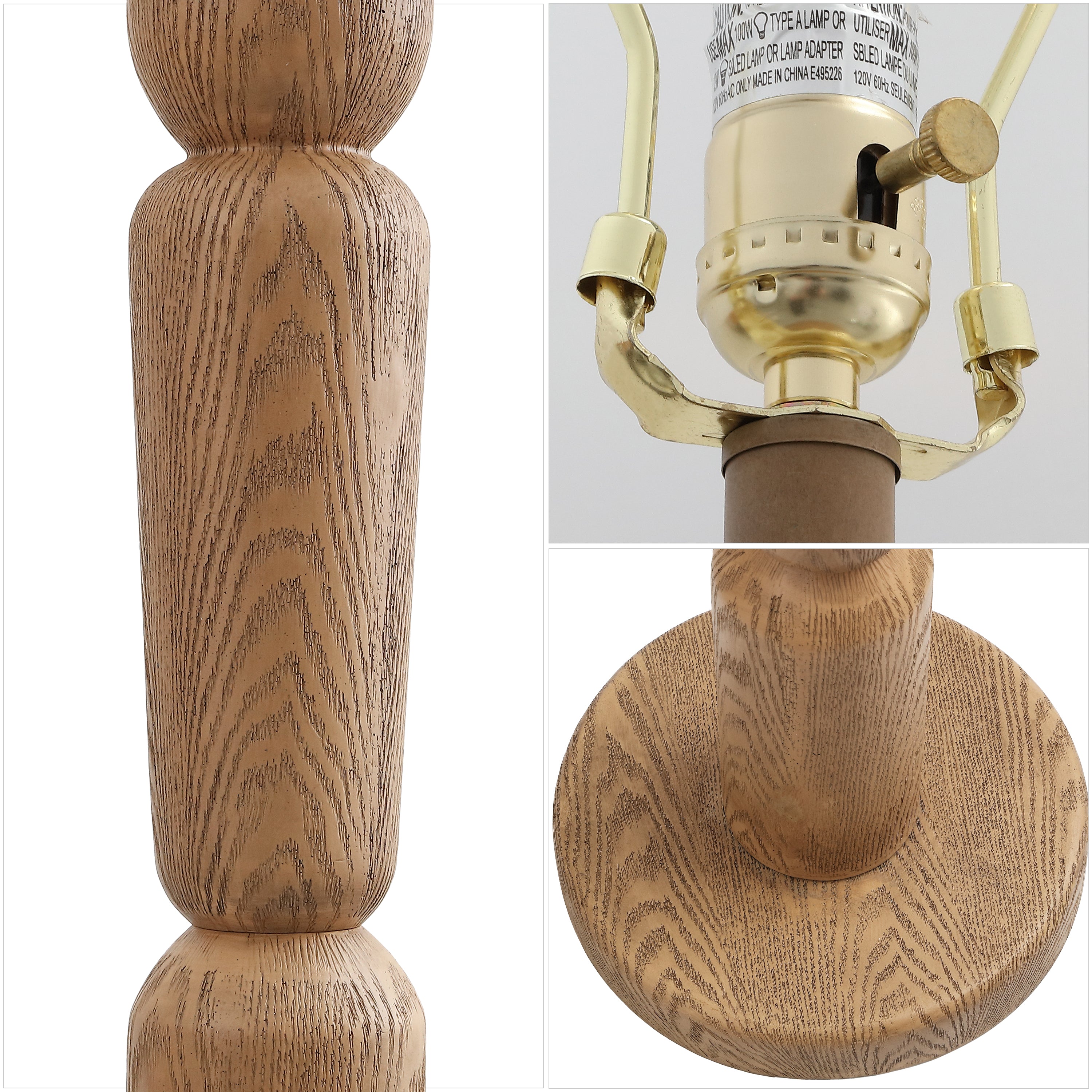 Rustara 61.5" Cottage Farmhouse Turned Resin/Iron LED Floor Lamp
