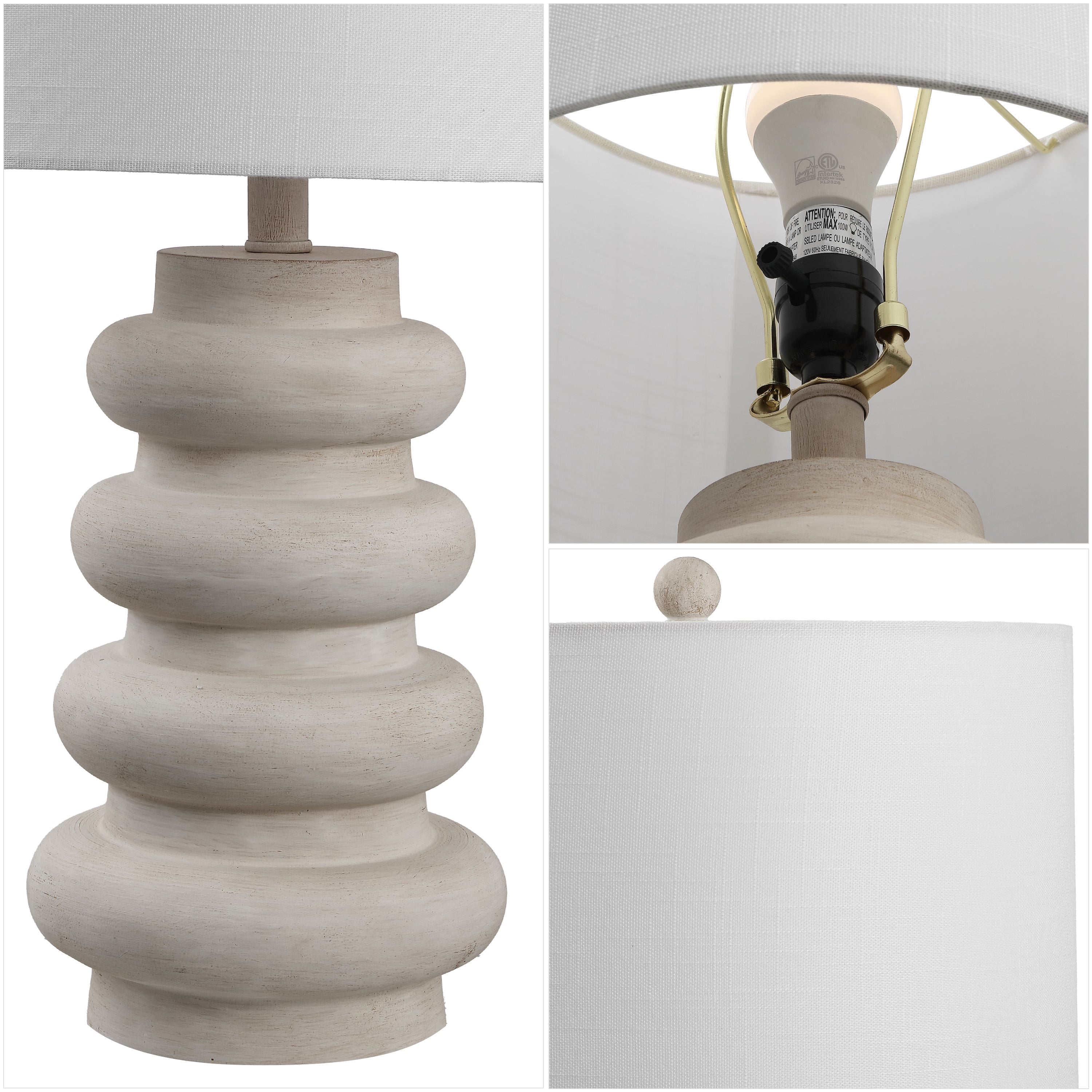 Juniper 26" Modern Minimalist Resin Stacked Ovoid LED Lamp