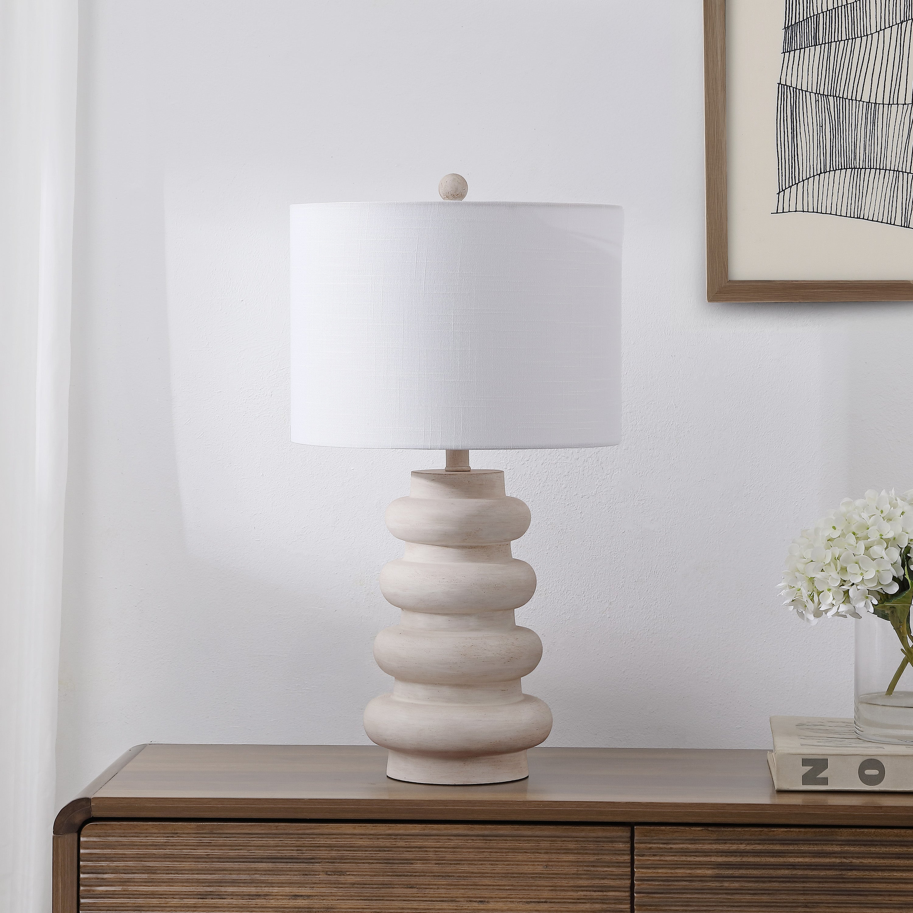 Juniper 26" Modern Minimalist Resin Stacked Ovoid LED Lamp
