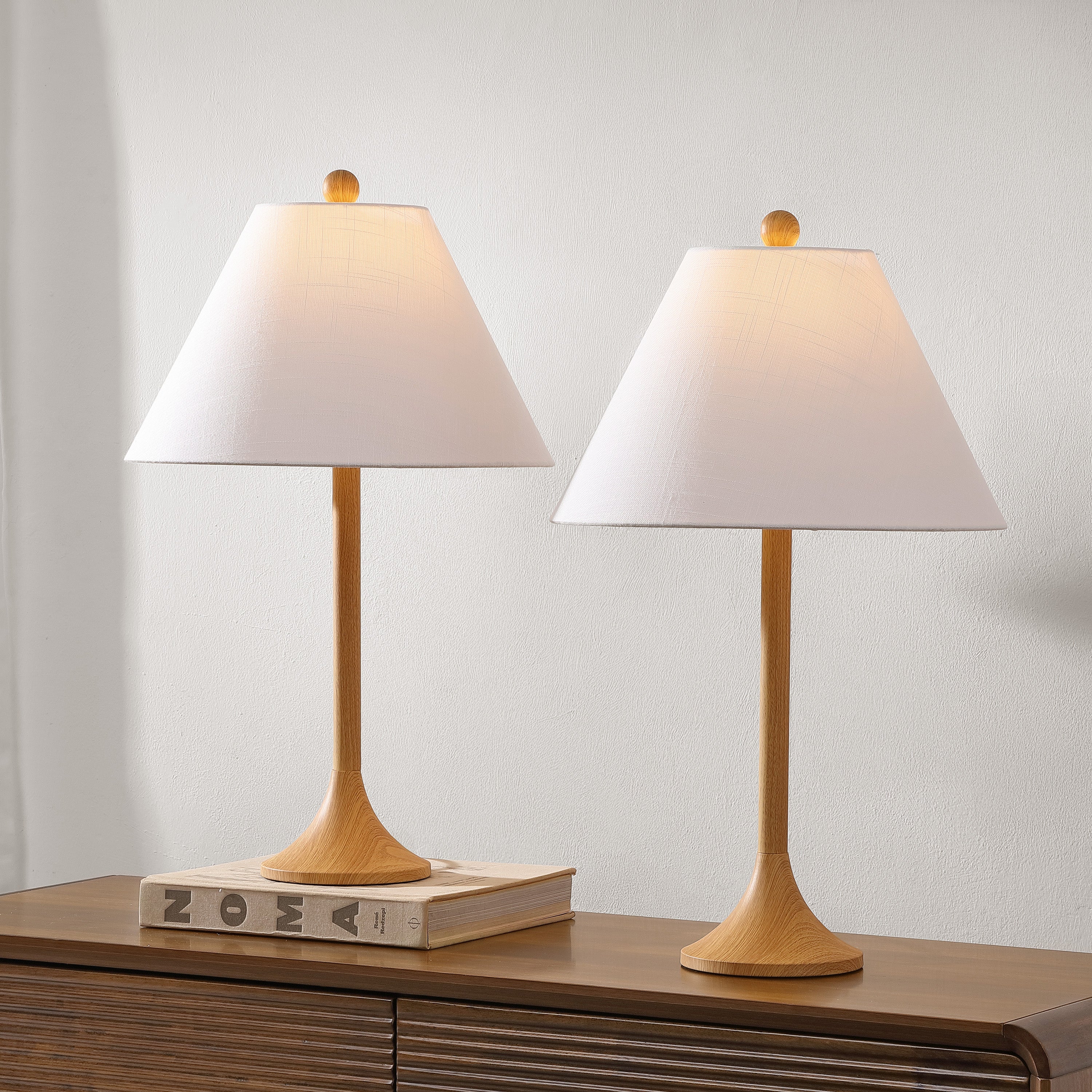 Albie 25" Modern Coastal Iron Column LED Table Lamp