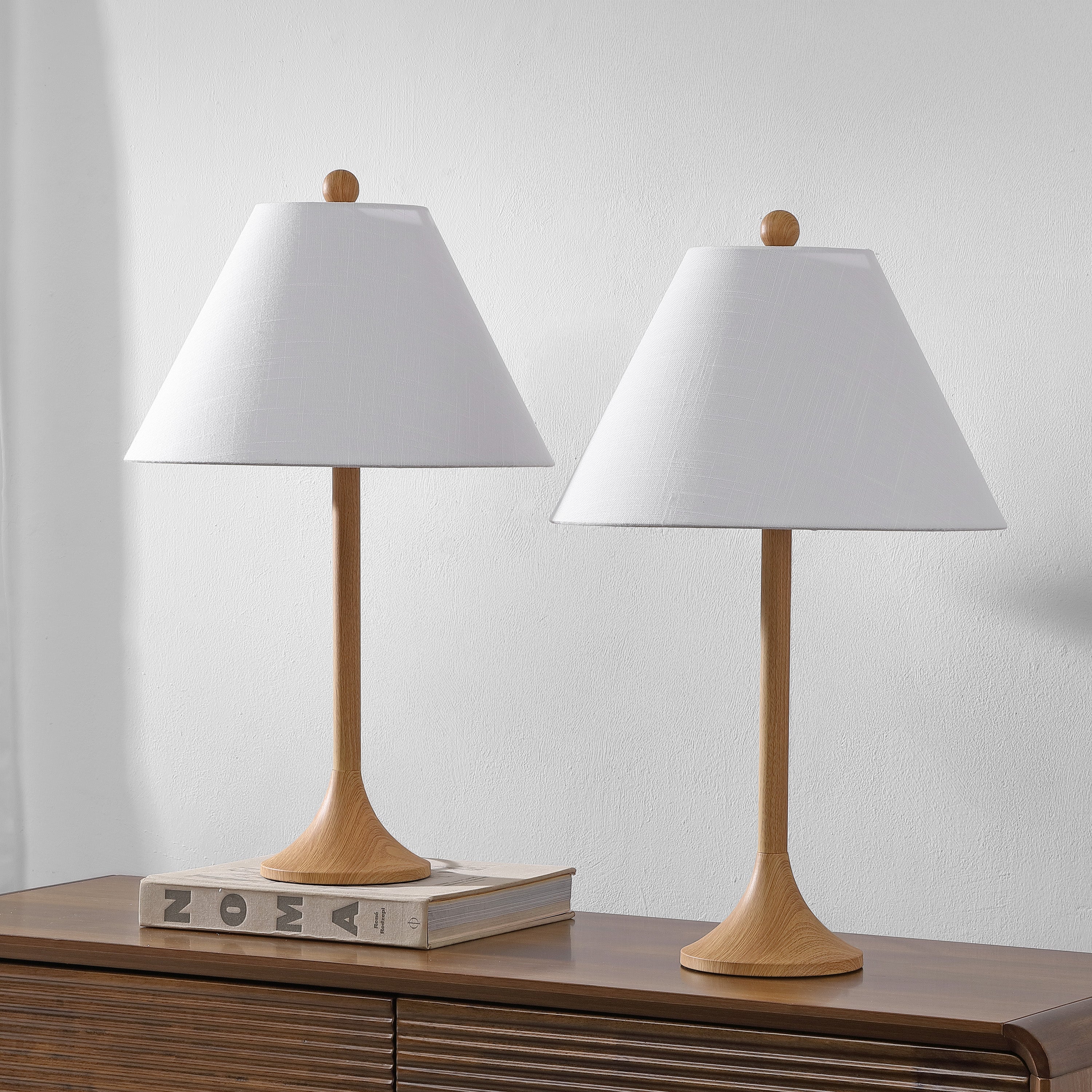 Albie 25" Modern Coastal Iron Column LED Table Lamp