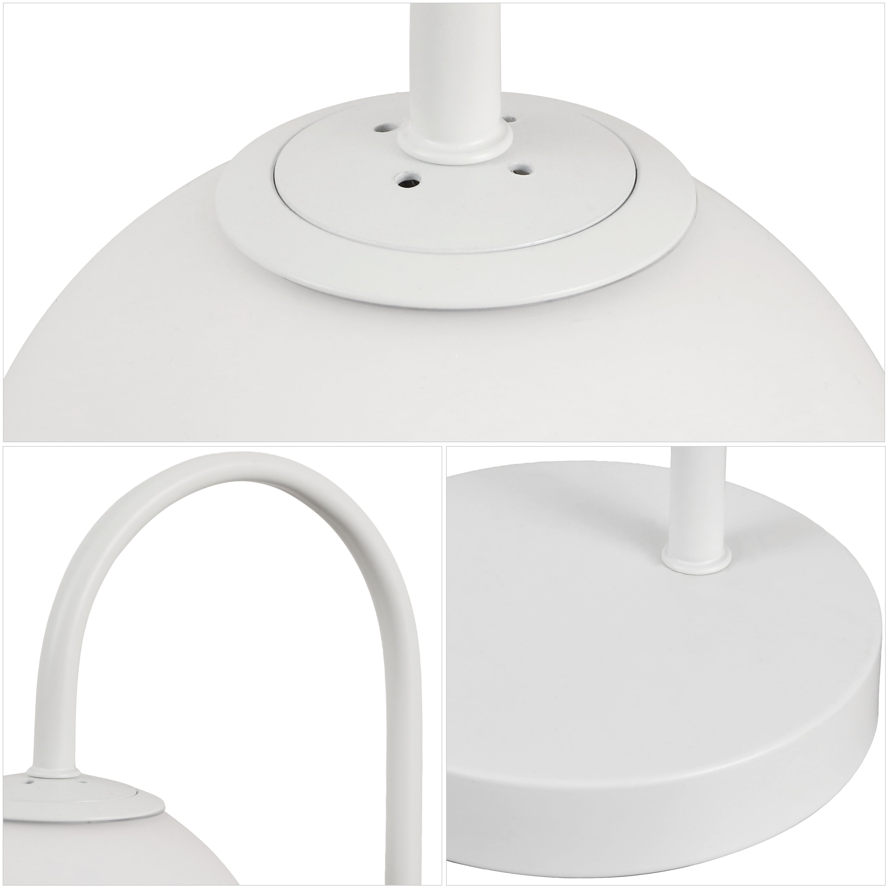 Arco Minimalist Mid-Century Arched Metal/Glass LED Table Lamp with Frosted Globe Shade