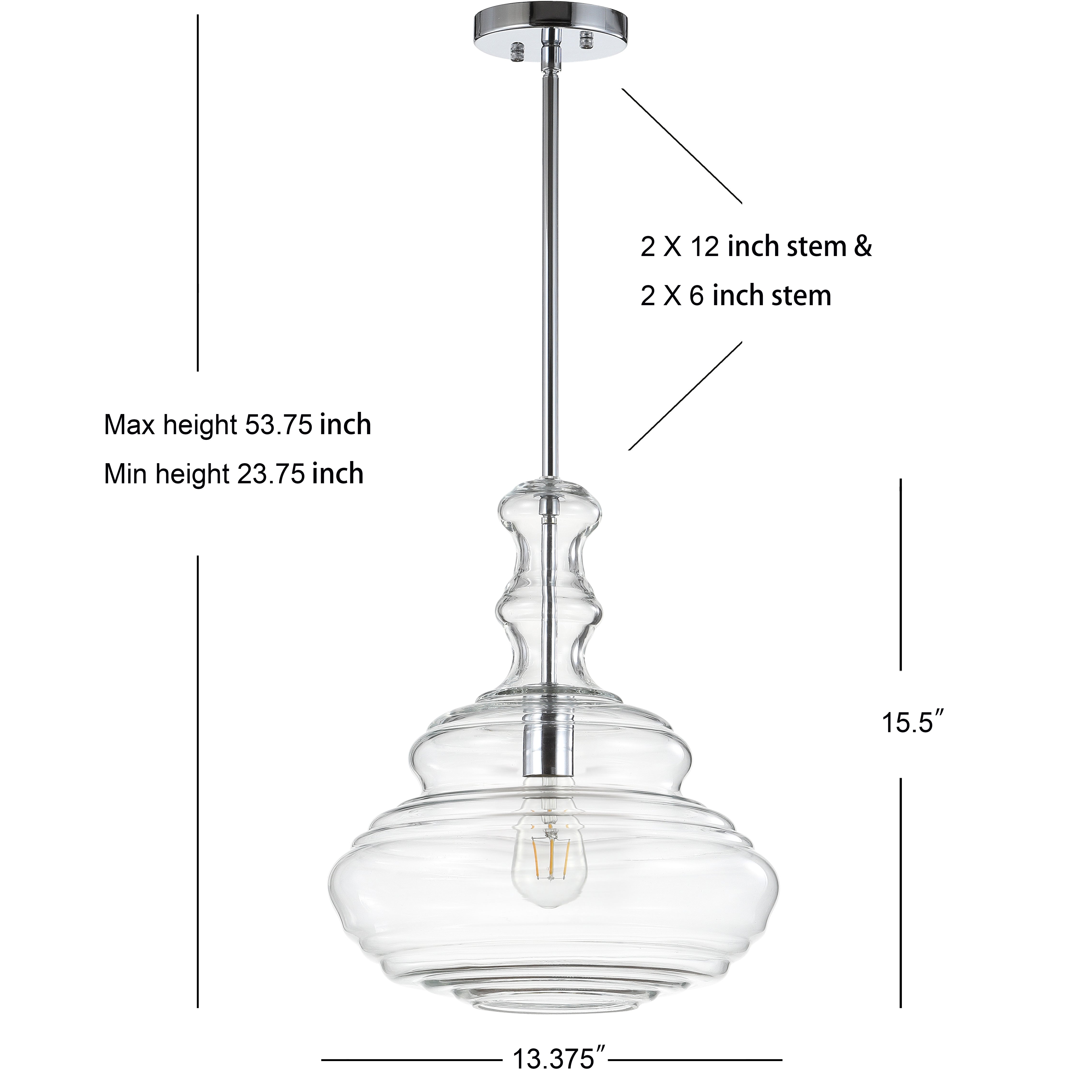 Bettina Glass/Metal LED Pendant