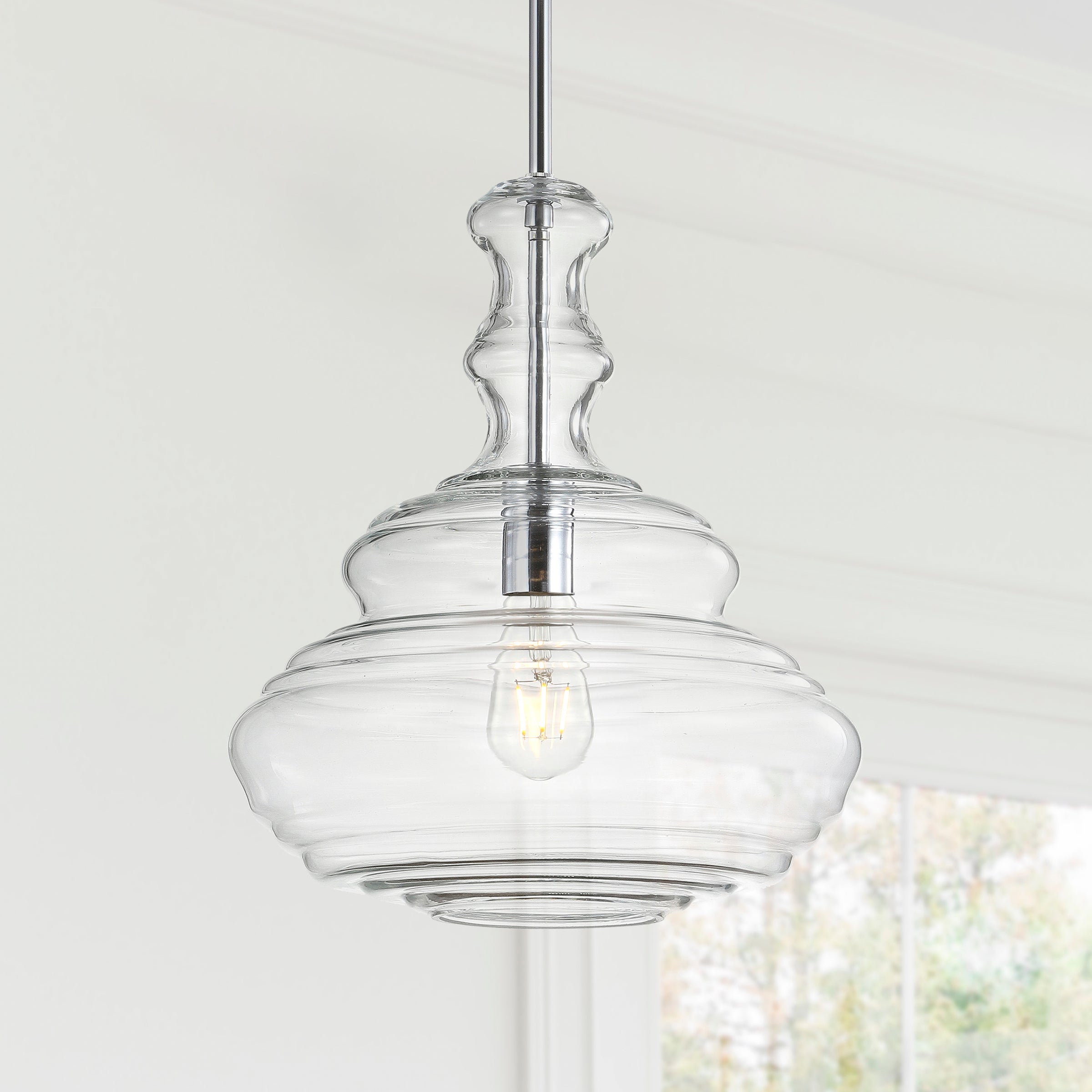 Bettina Glass/Metal LED Pendant