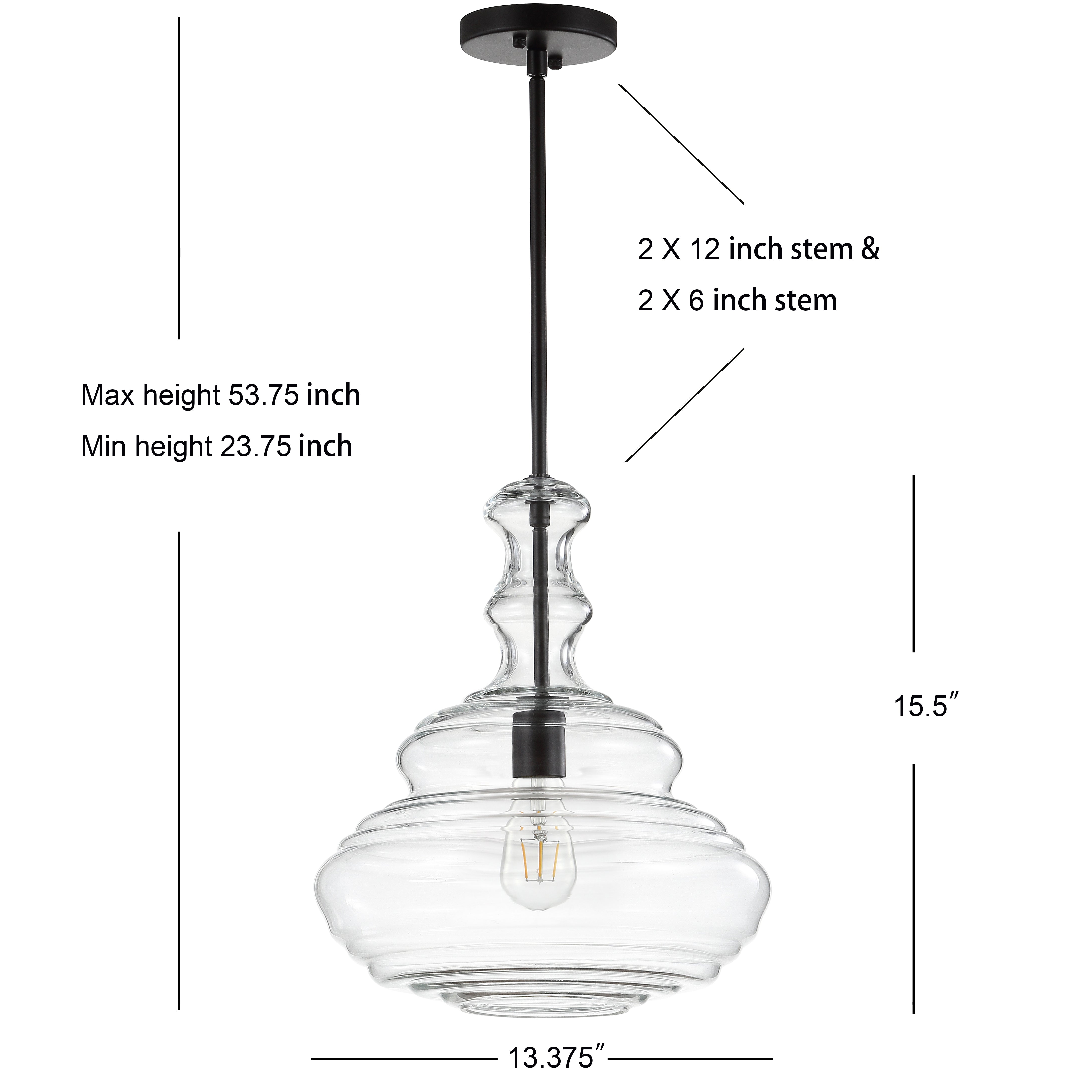 Bettina Glass/Metal LED Pendant