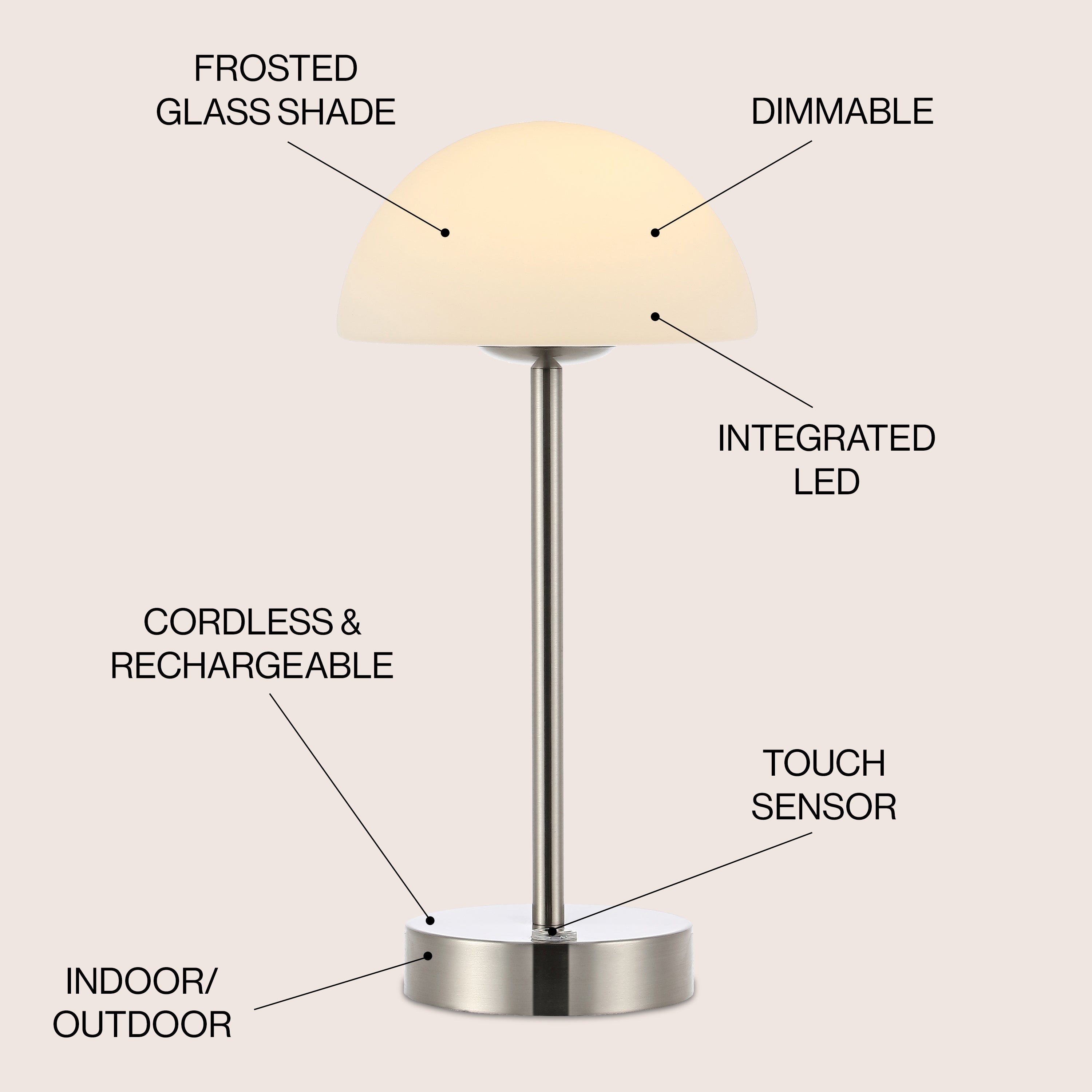 Xavier Modern Minimalist Iron Rechargeable Integrated Portable LED Table Lamp