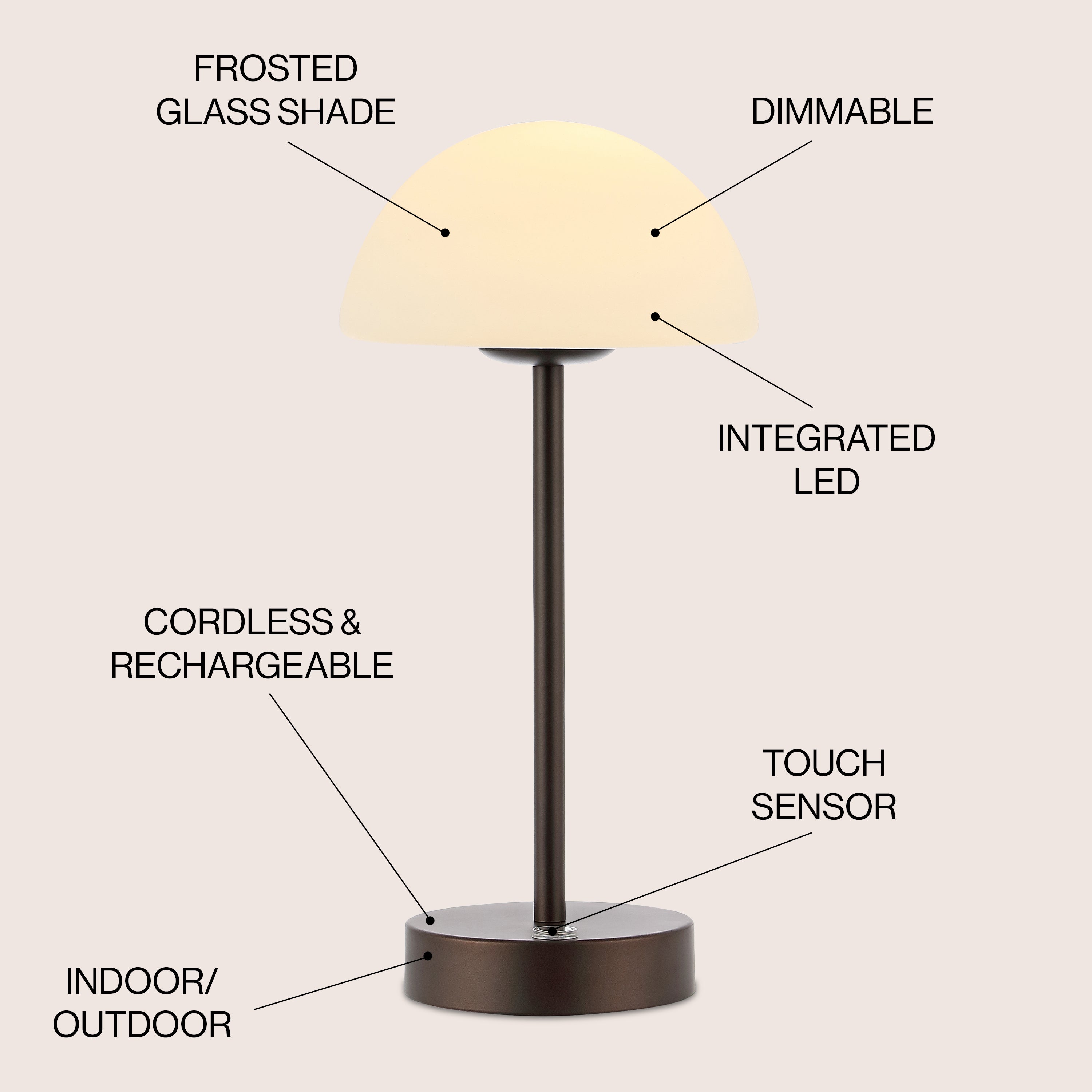 Xavier Modern Minimalist Iron Rechargeable Integrated Portable LED Table Lamp