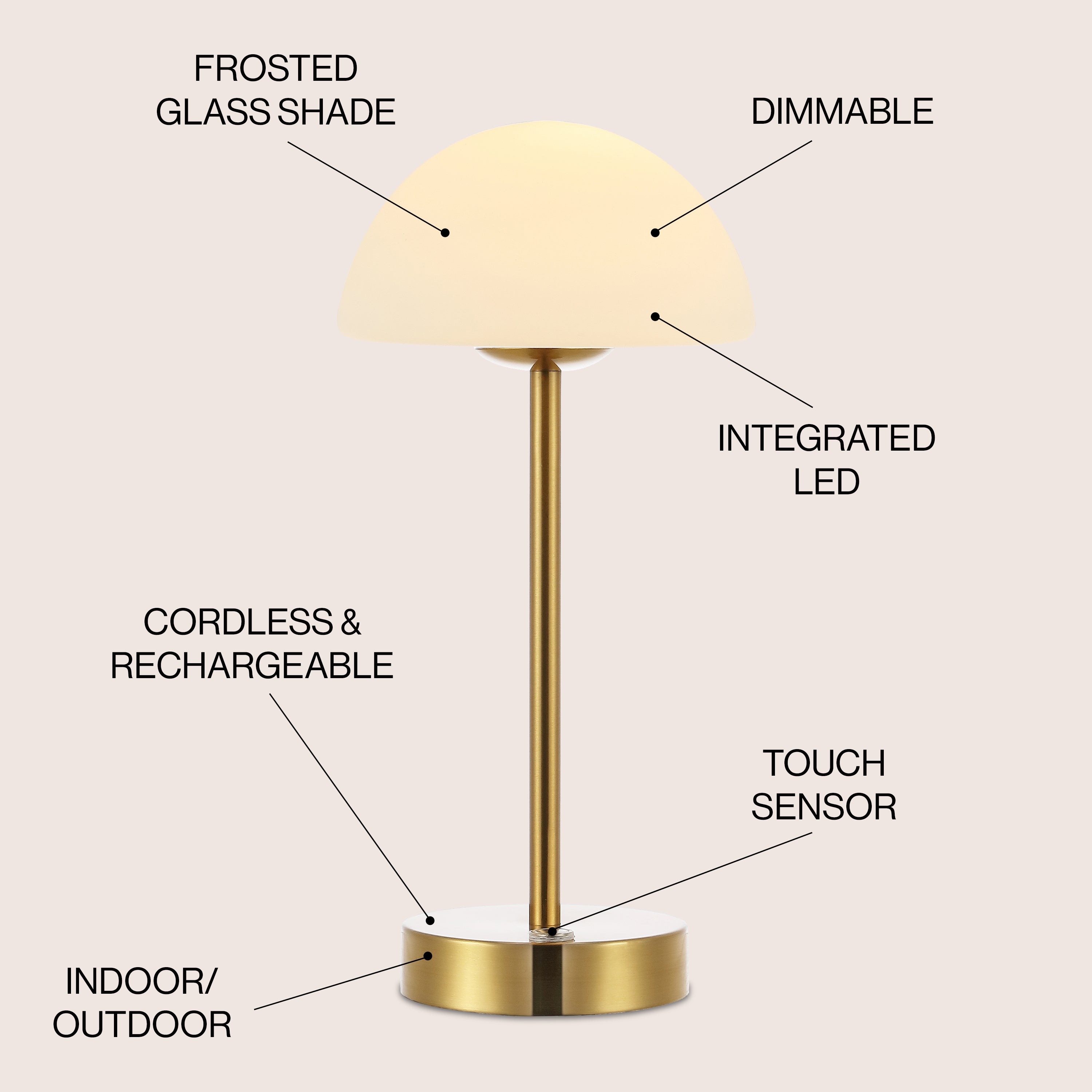 Xavier Modern Minimalist Iron Rechargeable Integrated Portable LED Table Lamp
