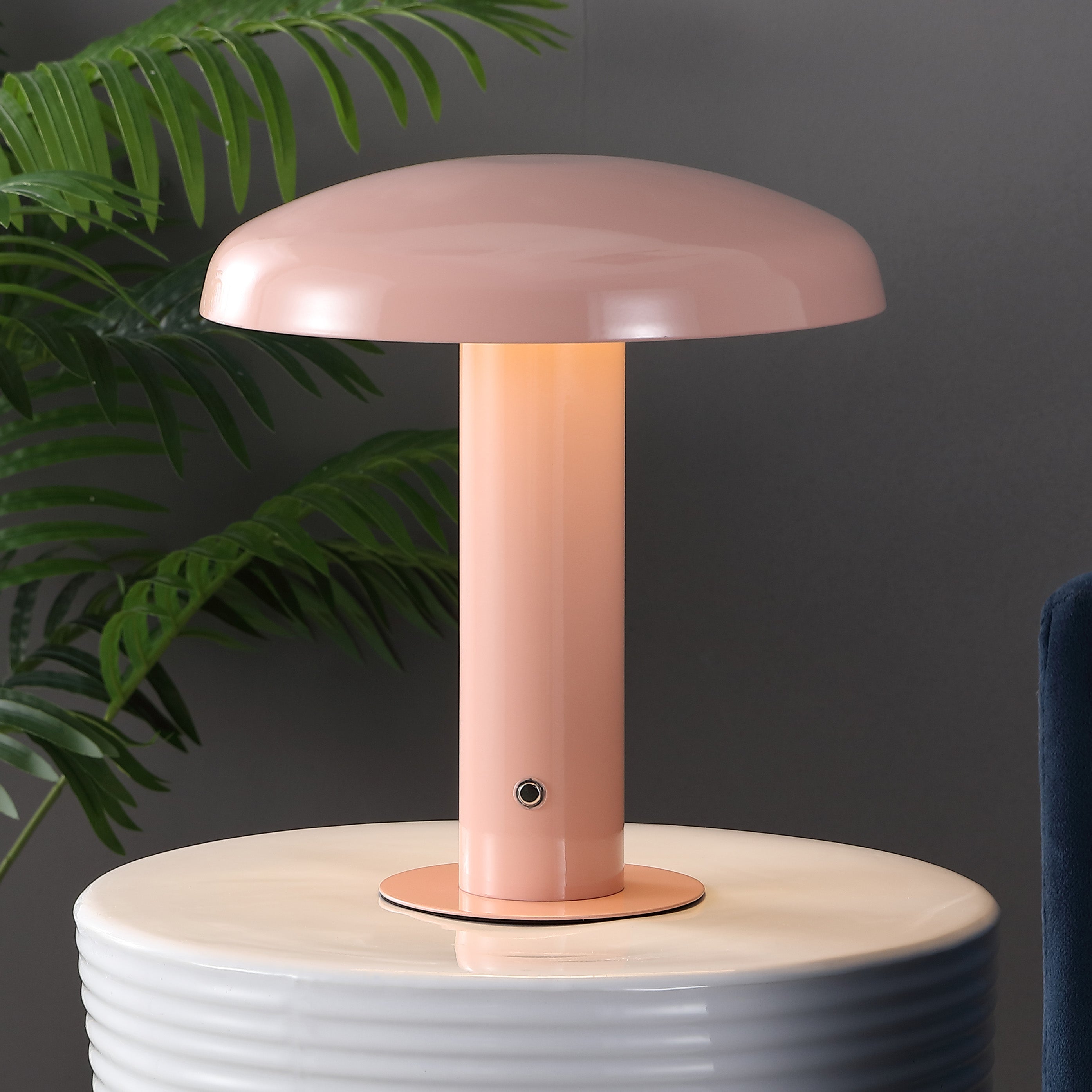 Suillius Contemporary Bohemian Rechargeable/Cordless Iron Dimmable Integrated LED Mushroom Table Lamp