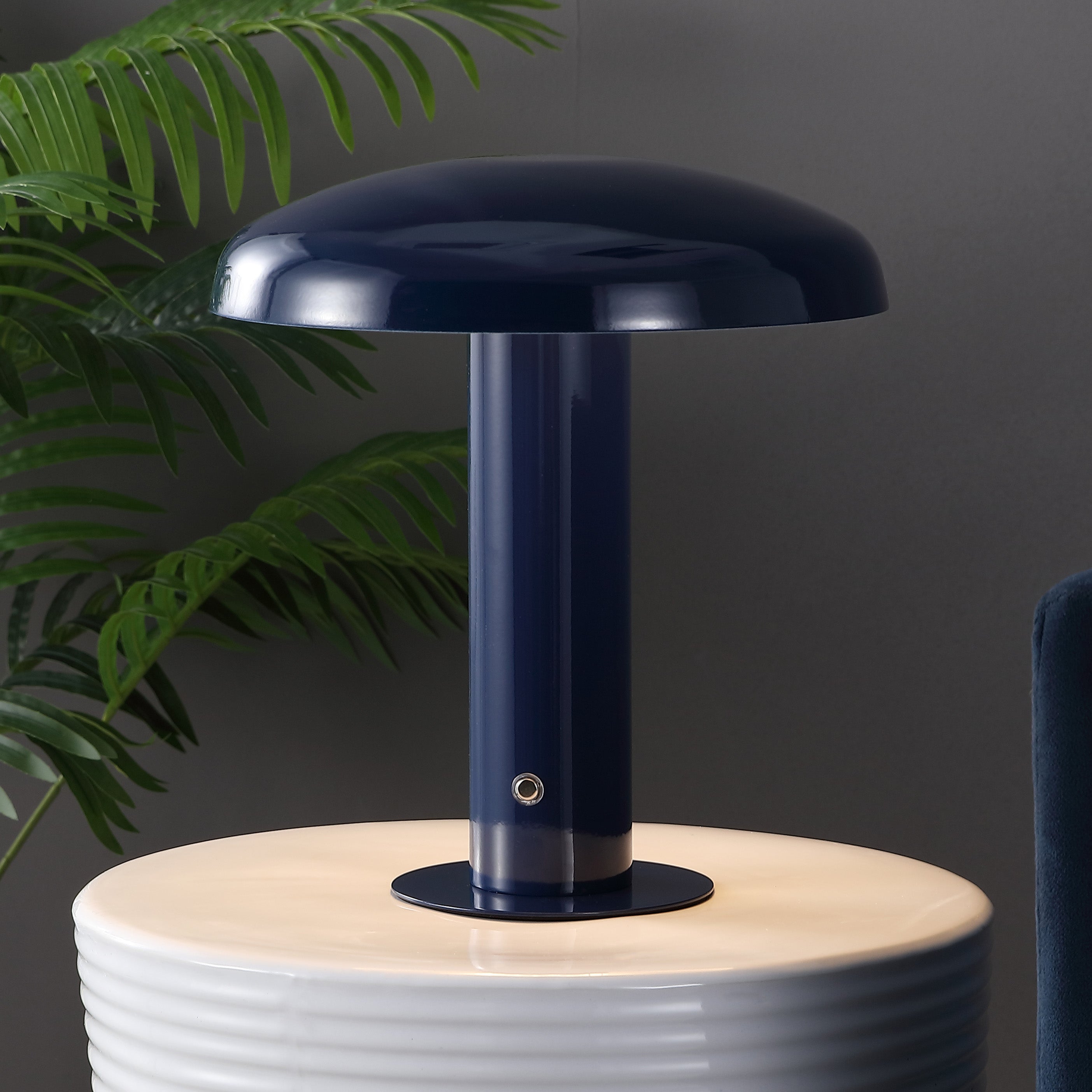 Suillius Contemporary Bohemian Rechargeable/Cordless Iron Dimmable Integrated LED Mushroom Table Lamp