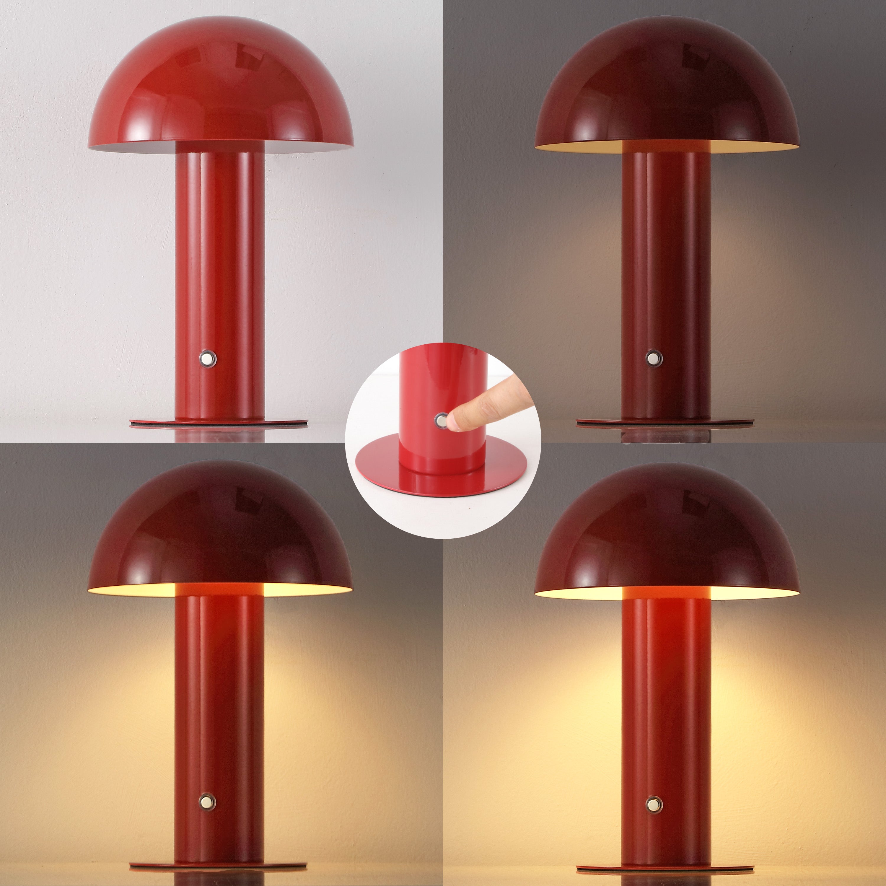 Boletus Contemporary Bohemian Rechargeable/Cordless Iron Dimmable Integrated LED Mushroom Table Lamp