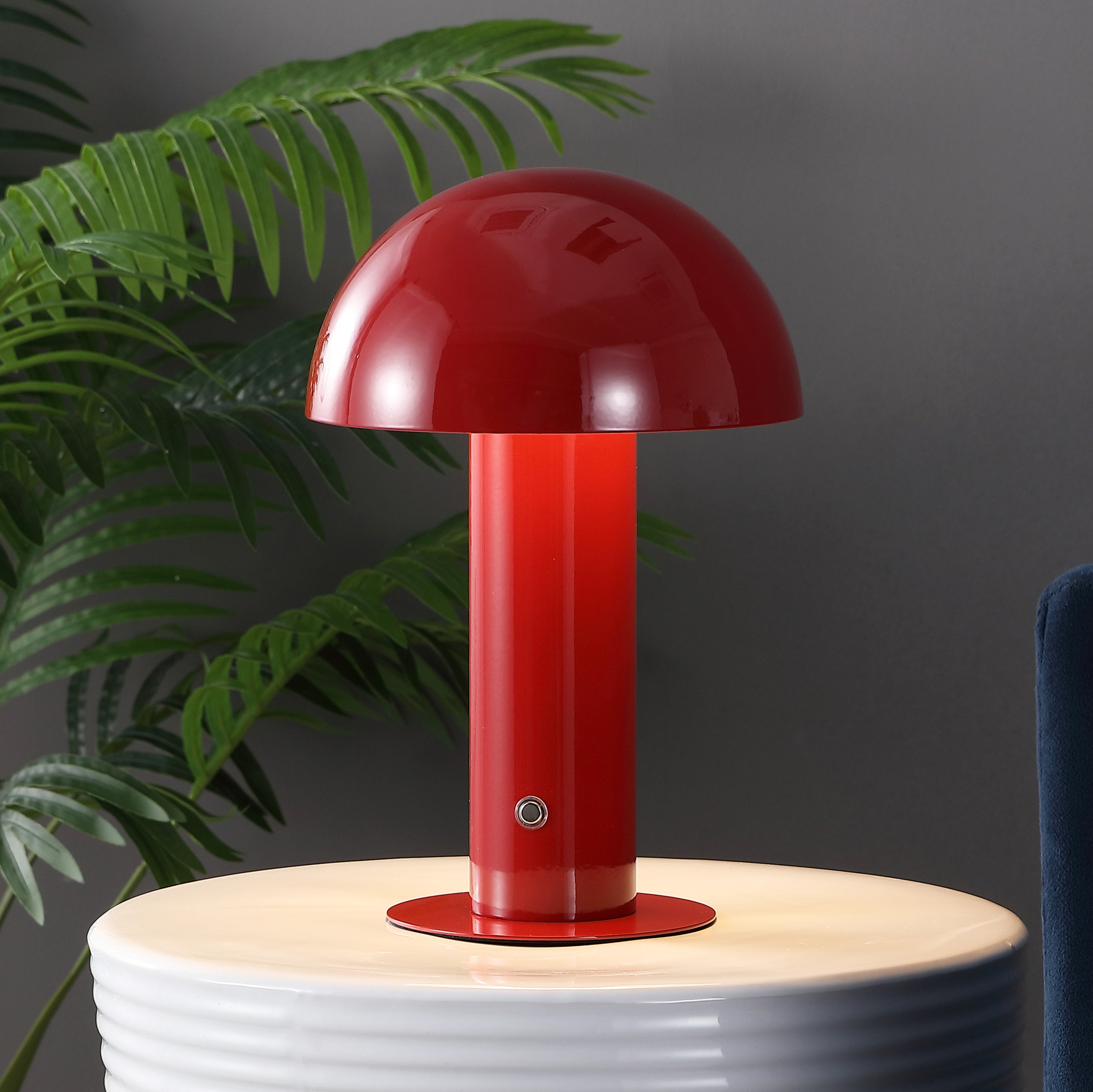 Boletus Contemporary Bohemian Rechargeable/Cordless Iron Dimmable Integrated LED Mushroom Table Lamp