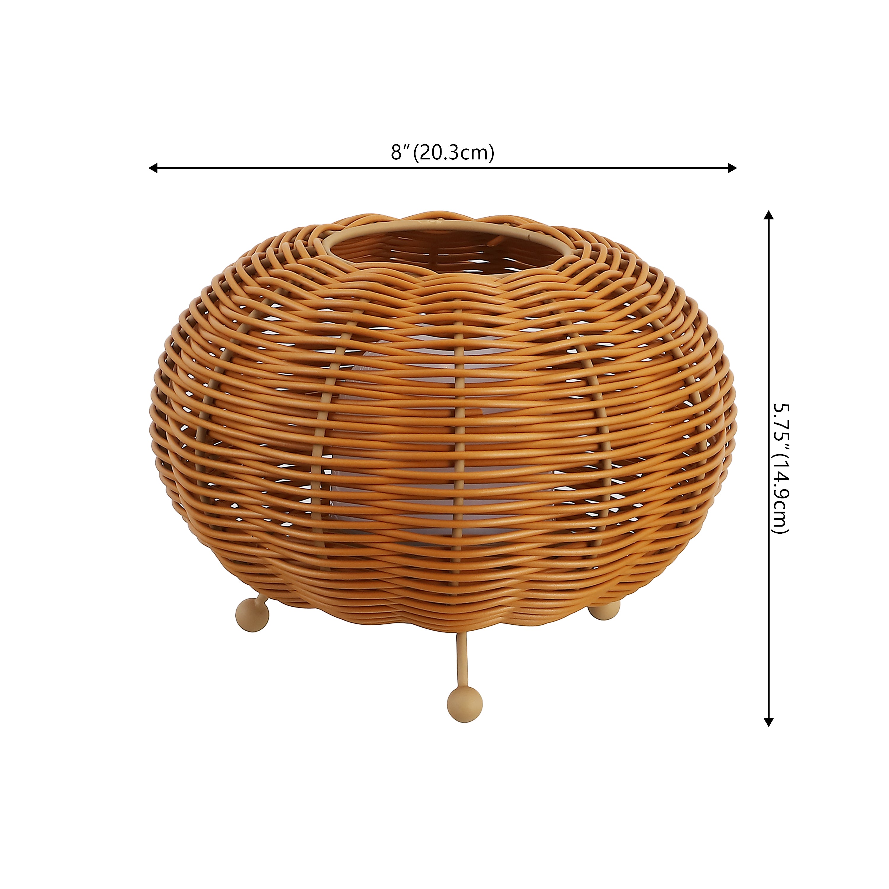 Kairi 5.75" Modern Bohemian Indoor/Outdoor Faux Rattan Lantern Rechargeable/Cordless Dimmable Integrated LED Table Lamp, Set of 2