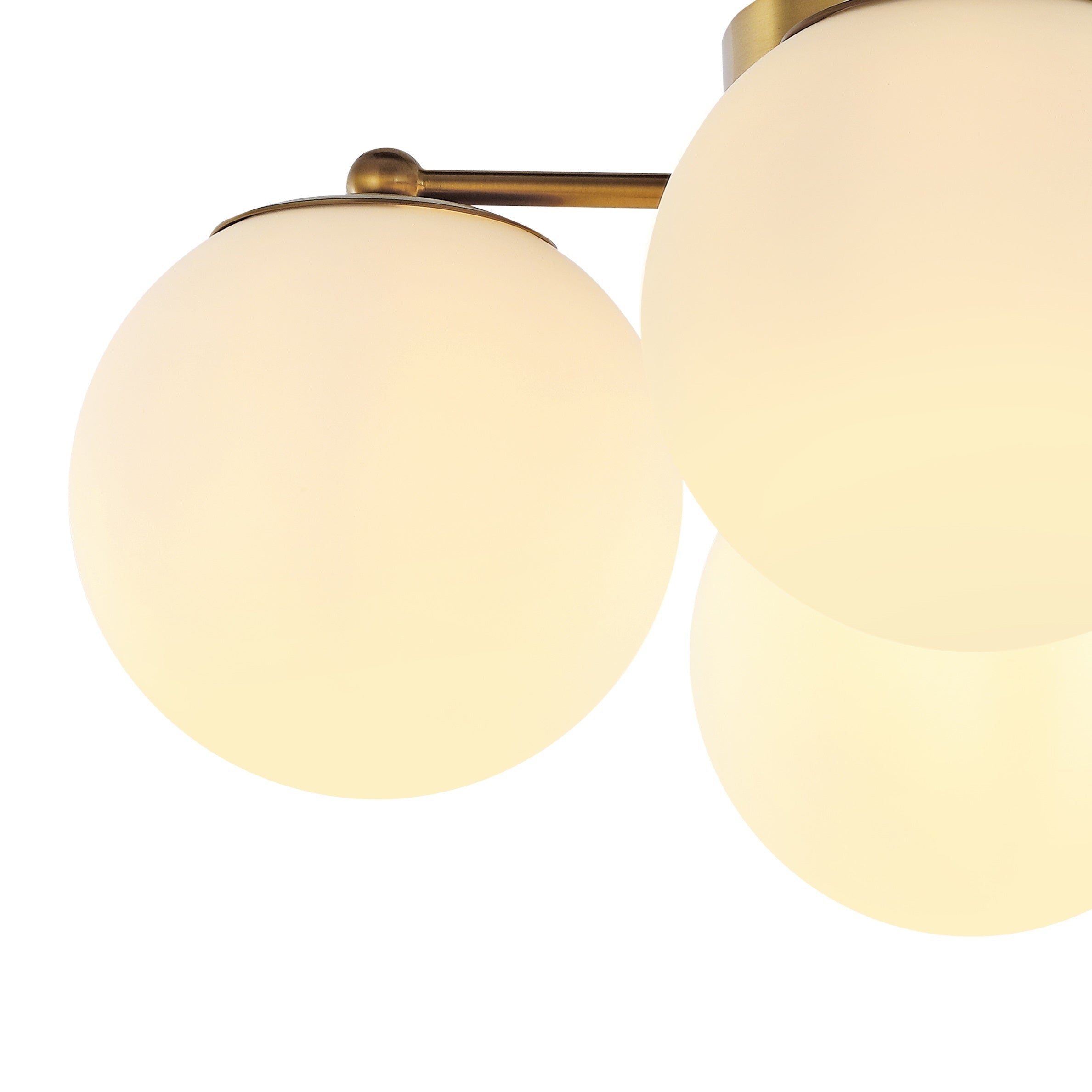 Orly 4-Light Bohemian Farmhouse Iron/Frosted Glass LED Semi Flush Mount