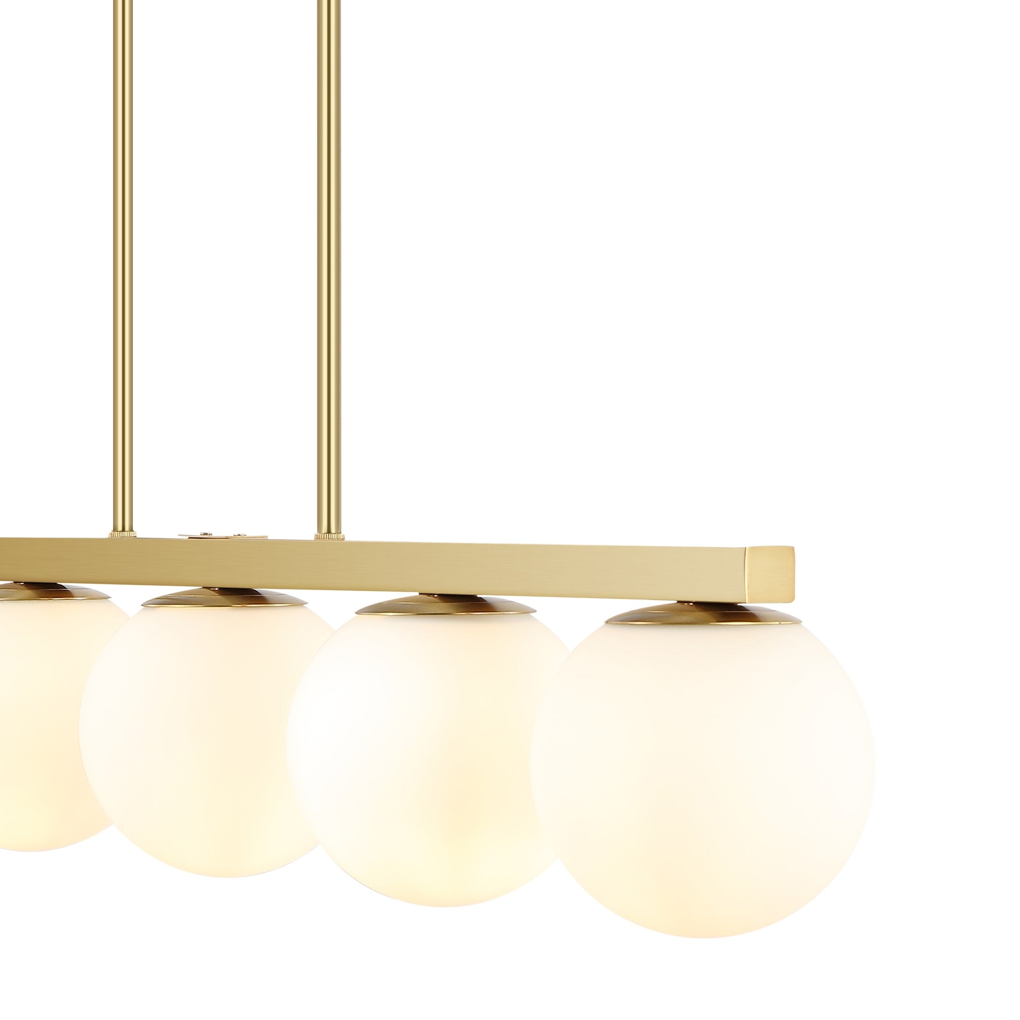 Luca 5-Light Modern Glam Iron Globe Linear LED Pendant