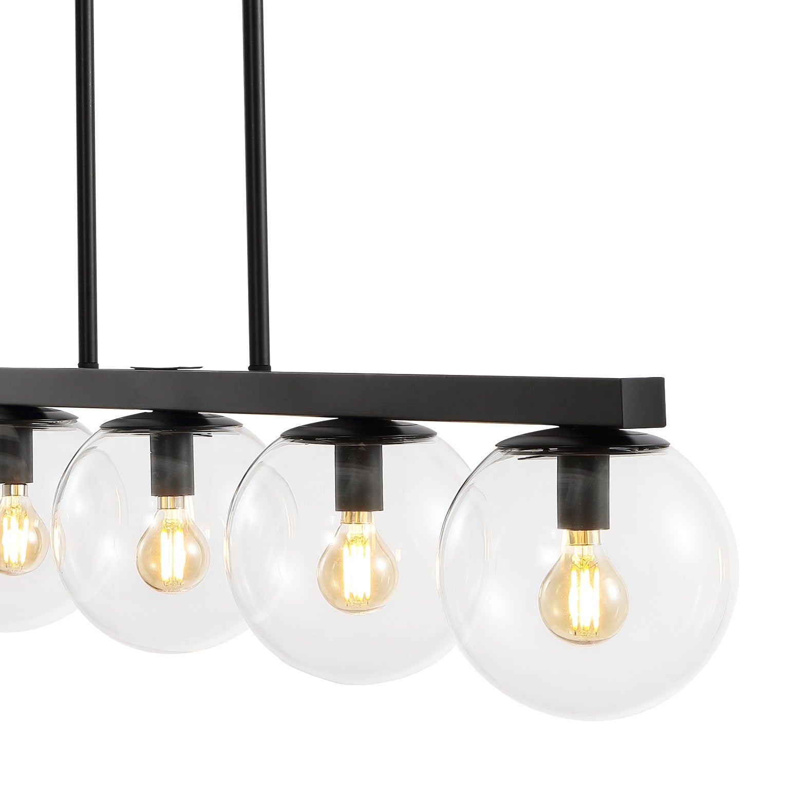 Luca 5-Light Modern Glam Iron Globe Linear LED Pendant