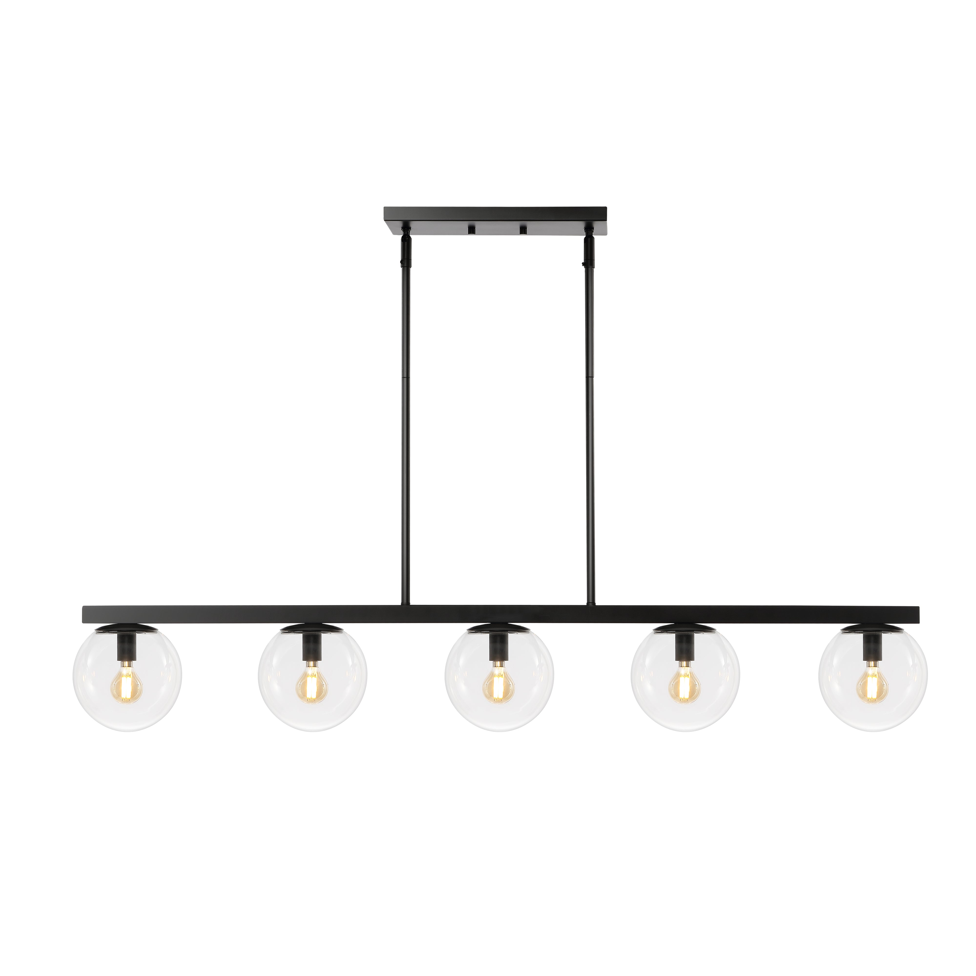 Luca 5-Light Modern Glam Iron Globe Linear LED Pendant