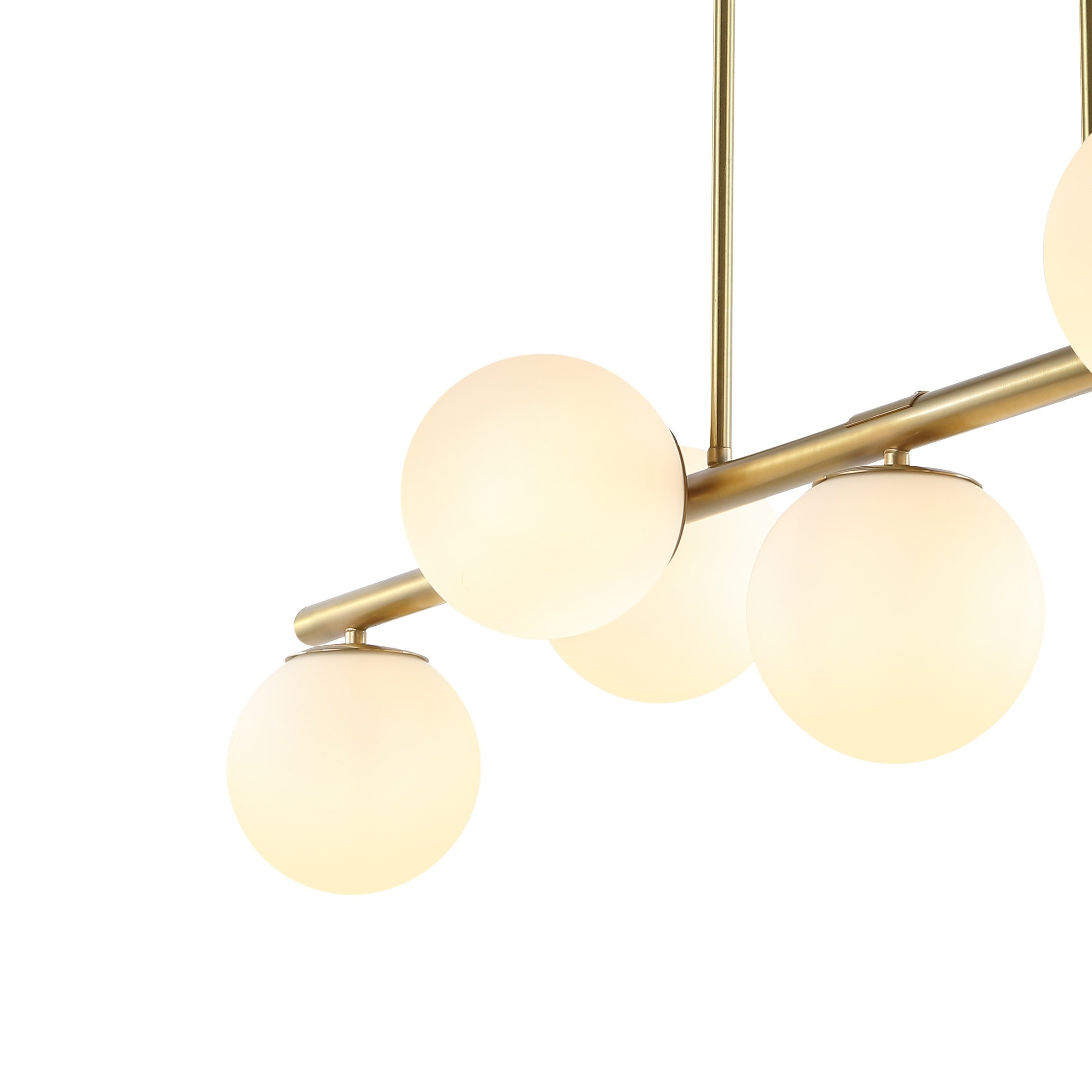Luca 7-Light Modern Glam Iron Globe Linear LED Pendant