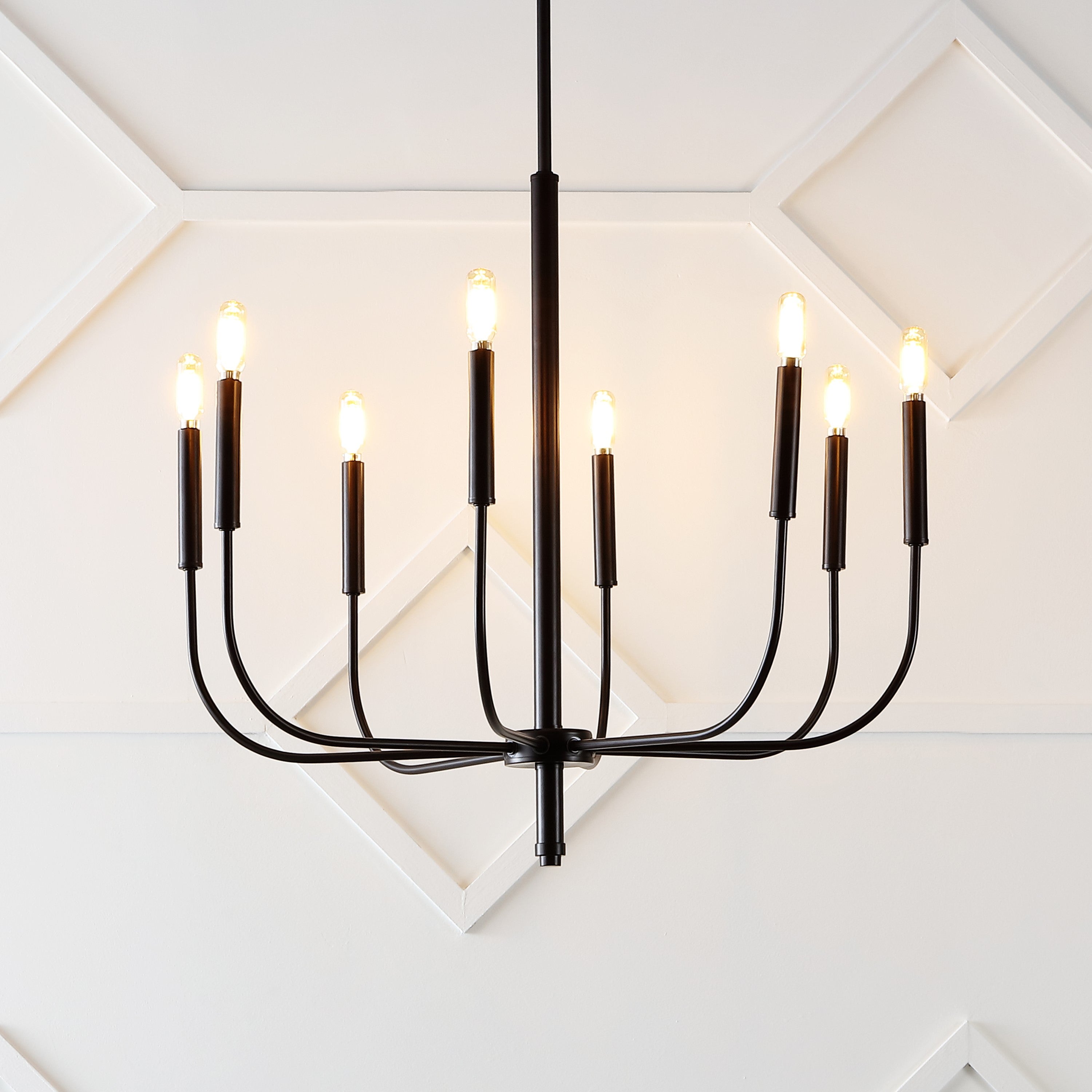 Amoros 8-Light Modern Mid-Century Iron LED Chandelier
