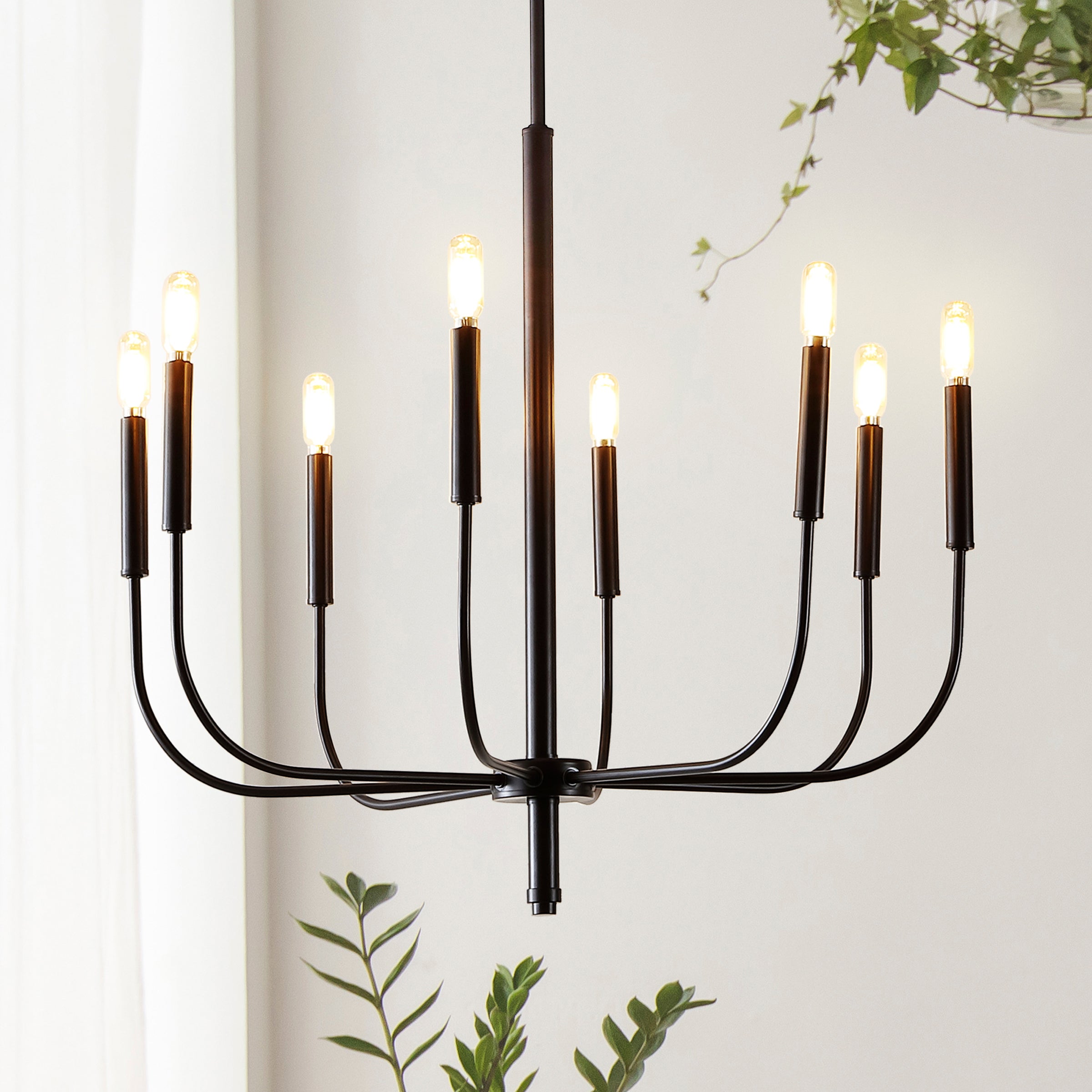 Amoros 8-Light Modern Mid-Century Iron LED Chandelier