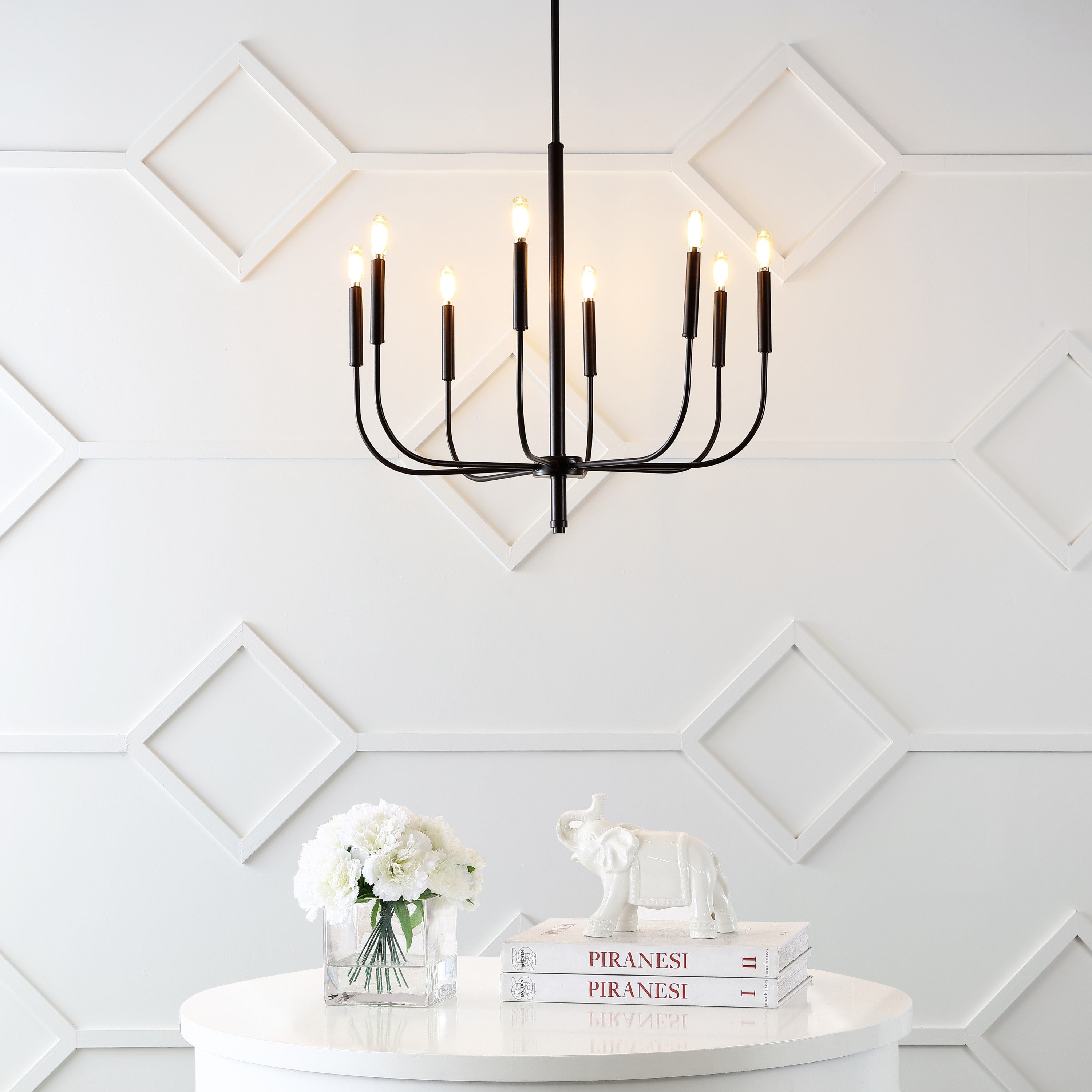 Amoros 8-Light Modern Mid-Century Iron LED Chandelier