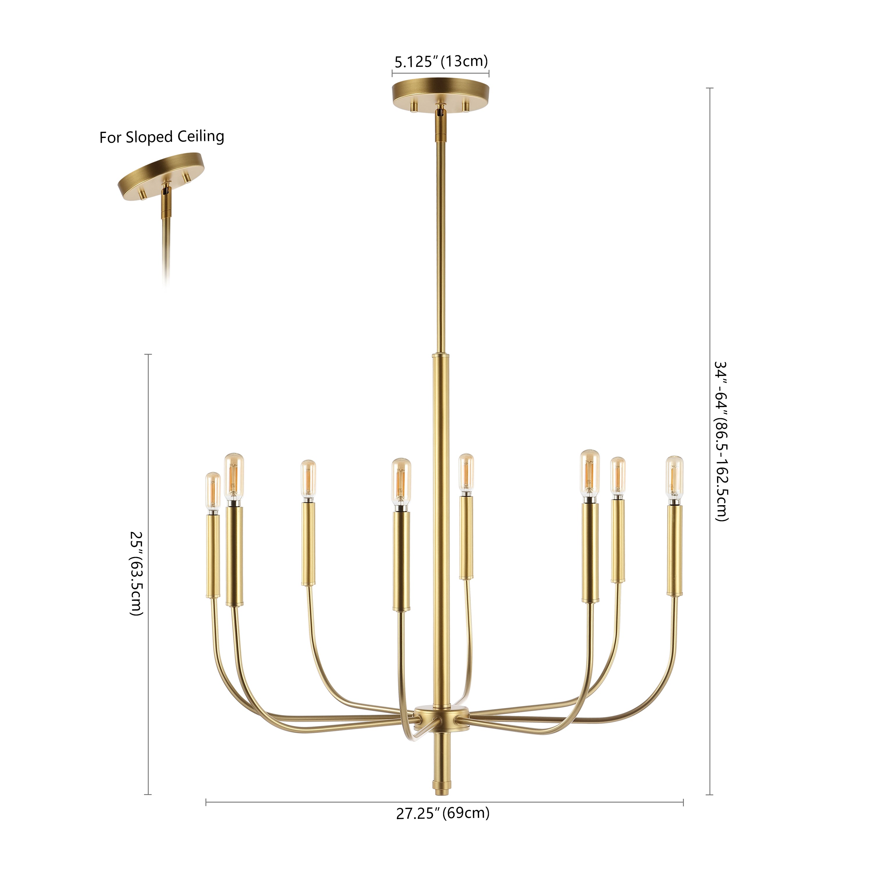 Amoros 8-Light Modern Mid-Century Iron LED Chandelier