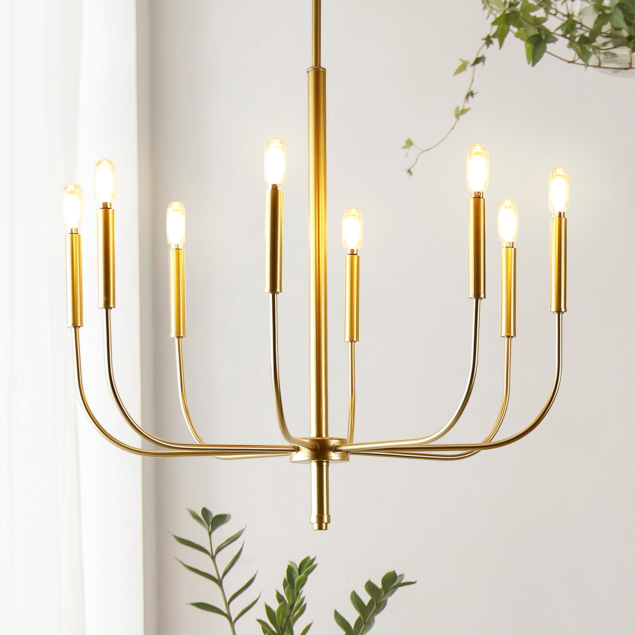 Amoros 8-Light Modern Mid-Century Iron LED Chandelier