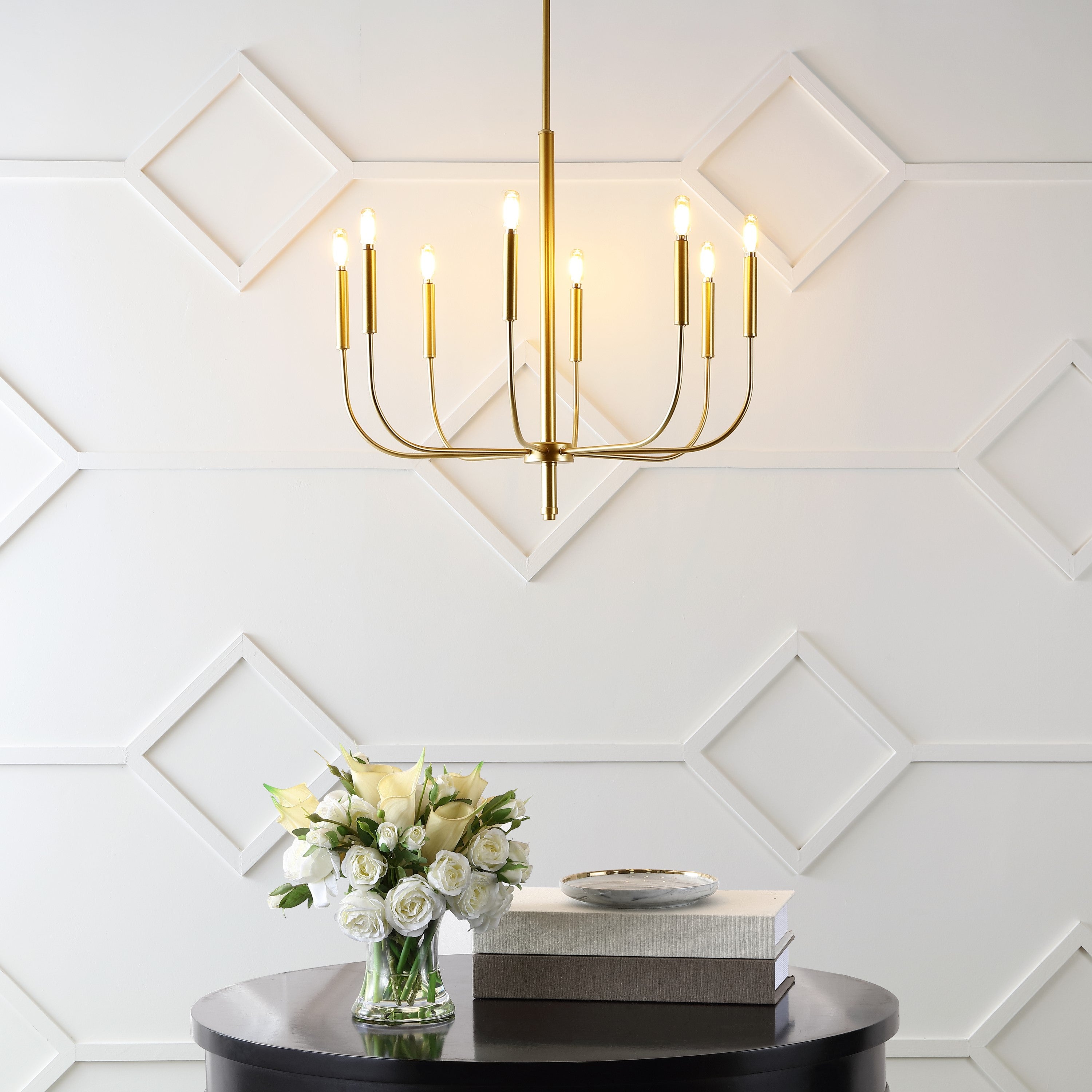 Amoros 8-Light Modern Mid-Century Iron LED Chandelier