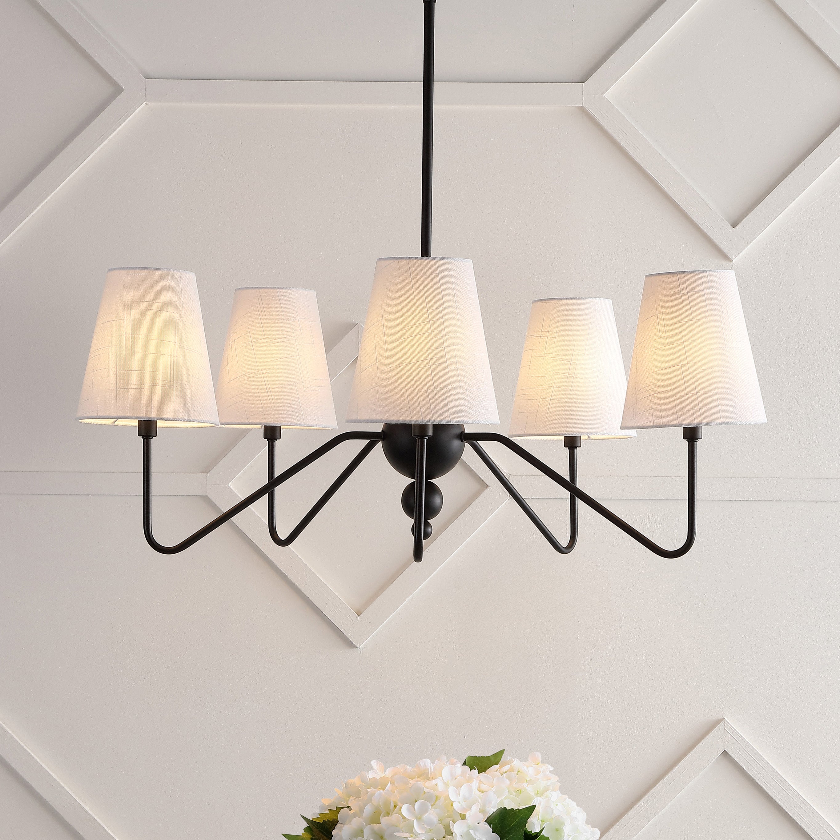 Skylar 5-Light Classic Minimalist Iron Inverted Gourd LED Chandelier