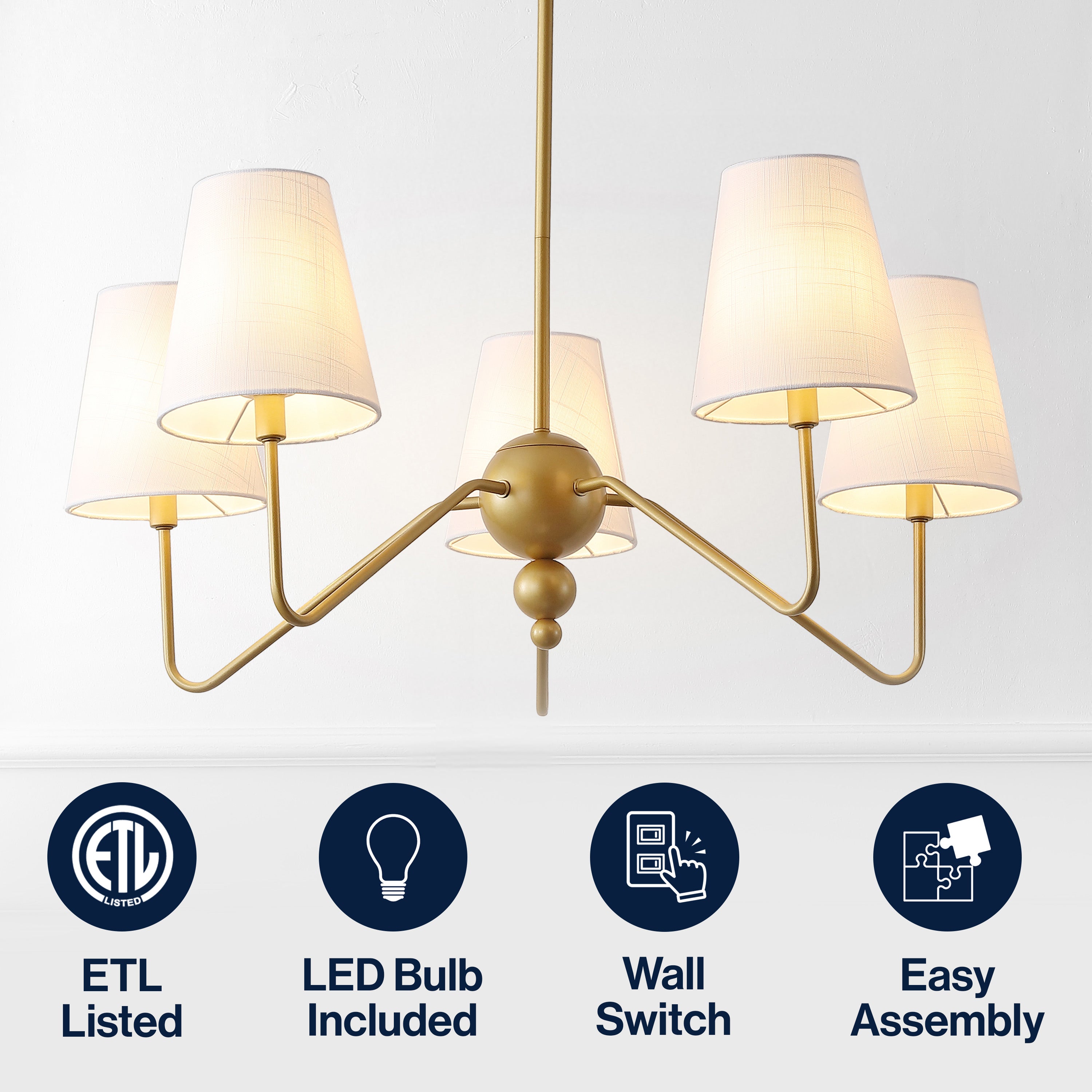 Skylar Light Classic Minimalist Metal Inverted Gourd LED Chandelier