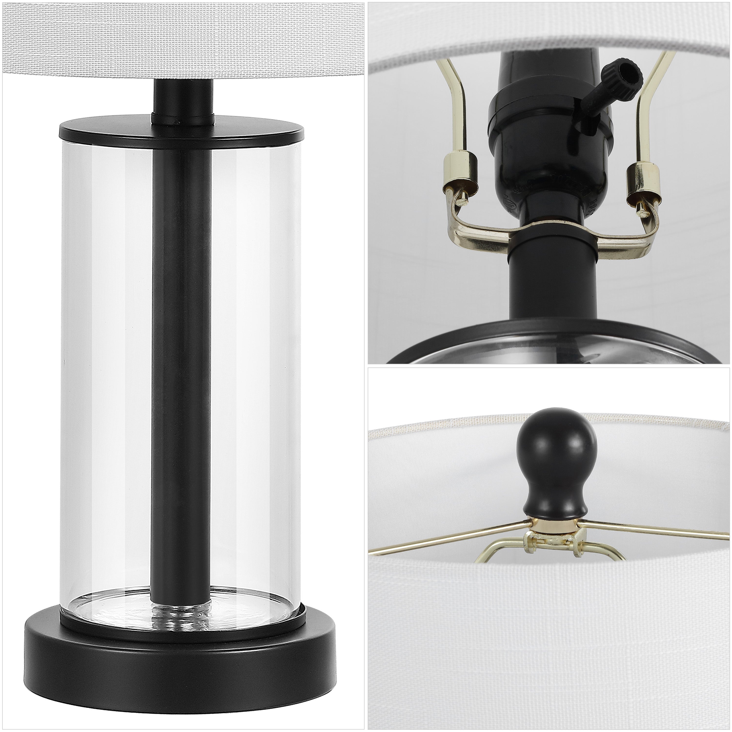 Amner 20.5" Glass Modern Contemporary Fillable Glass LED Table Lamp (Set of 2)