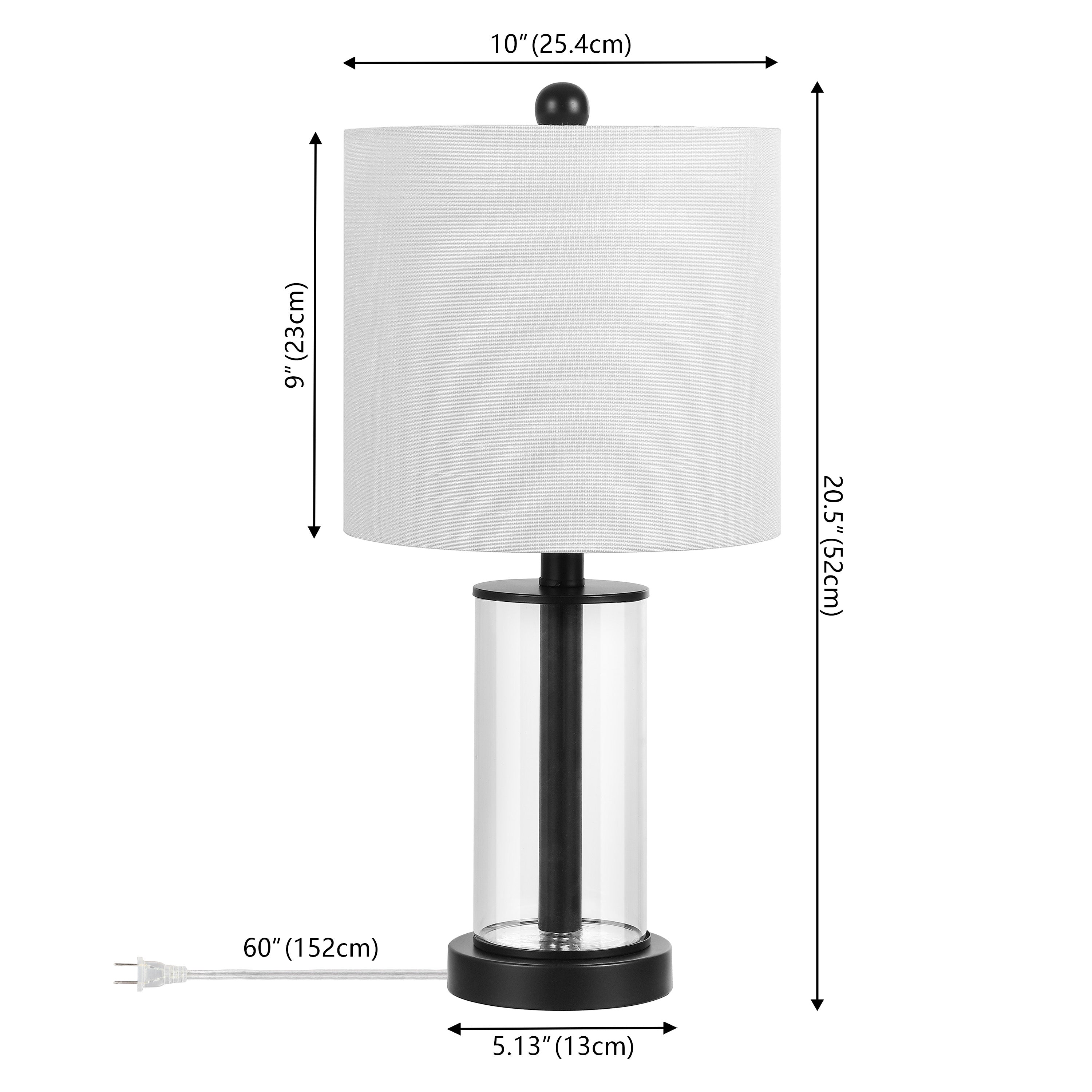 Amner 20.5" Glass Modern Contemporary Fillable Glass LED Table Lamp (Set of 2)