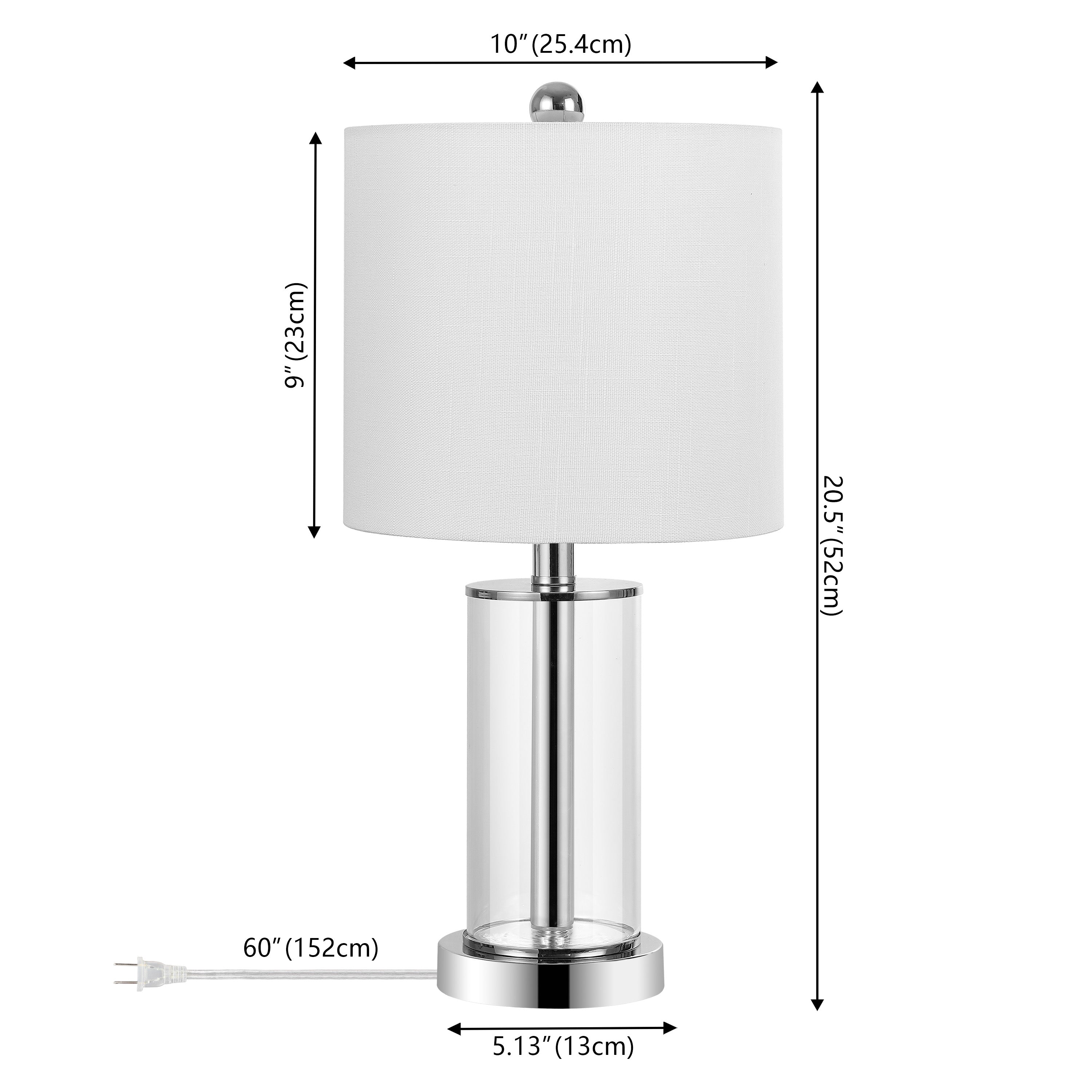 Amner 20.5" Glass Modern Contemporary Fillable Glass LED Table Lamp (Set of 2)