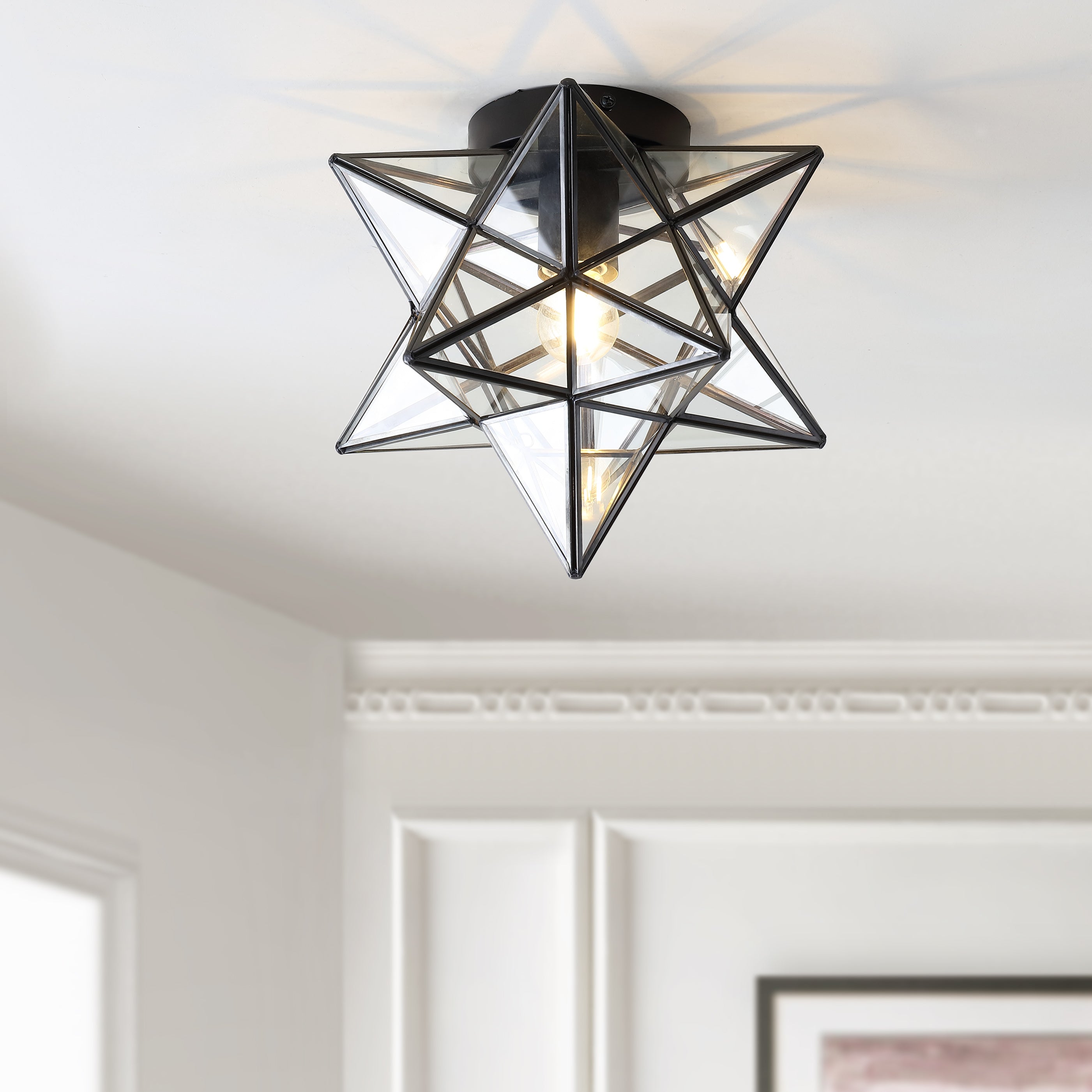 Stella Moravian Star Metal/Glass LED Flush Mount