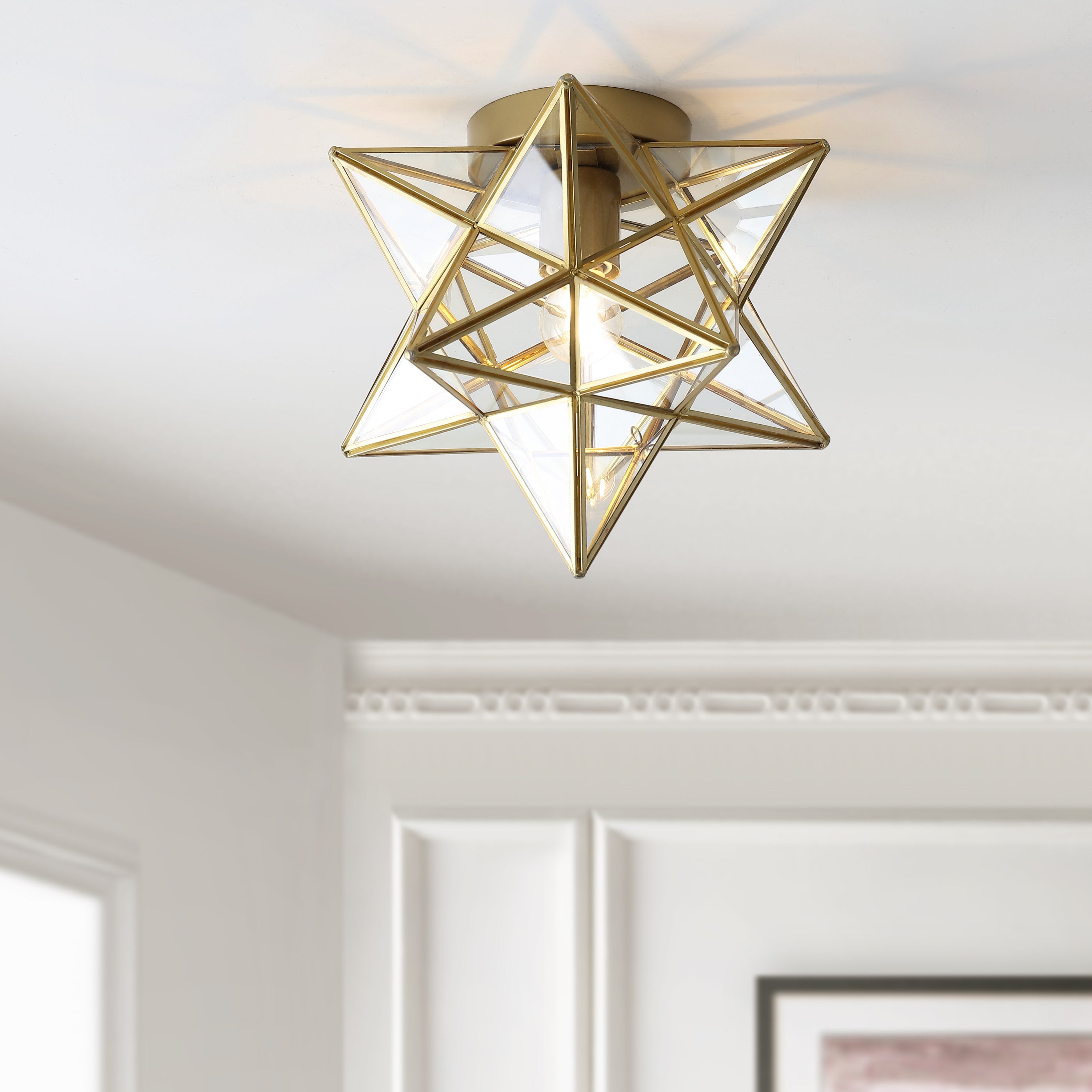 Stella Moravian Star Metal/Glass LED Flush Mount