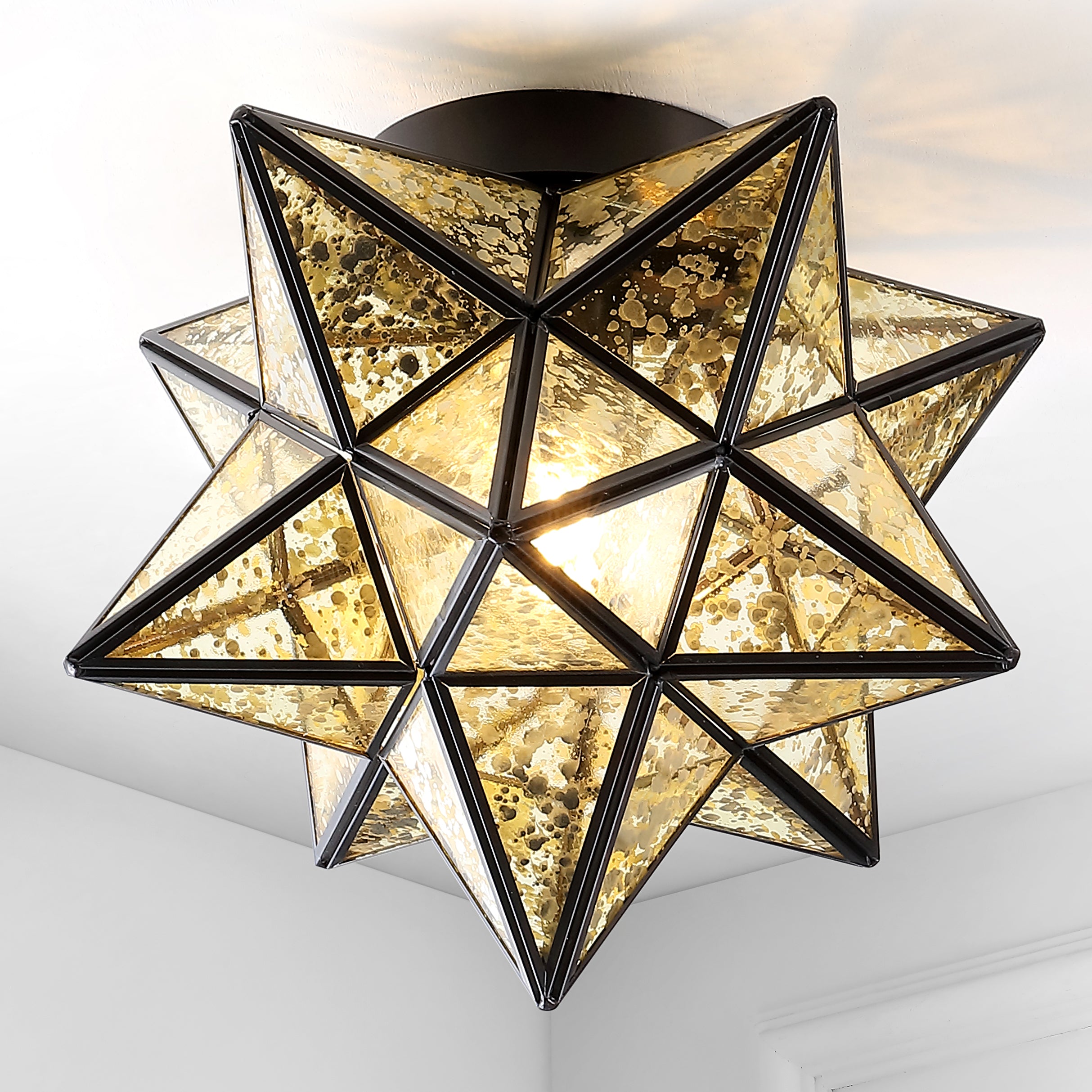 Stella Moravian Star Metal/Glass LED Flush Mount