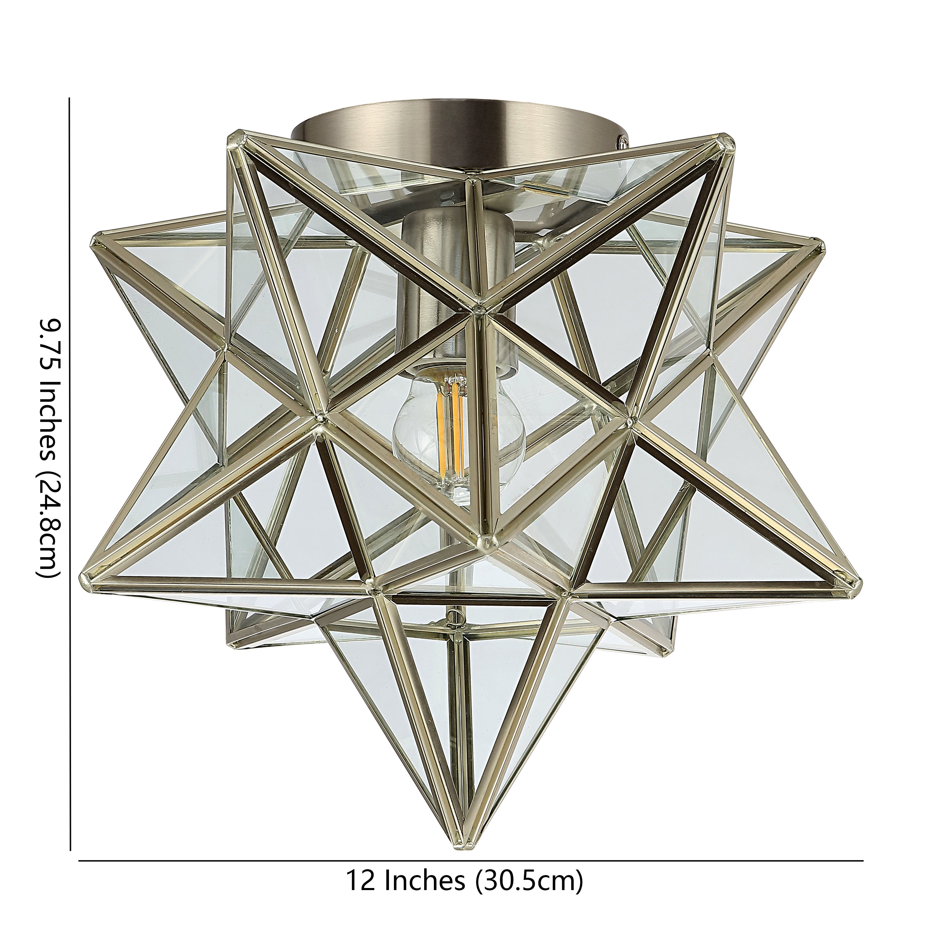 Stella Moravian Star Metal/Glass LED Flush Mount