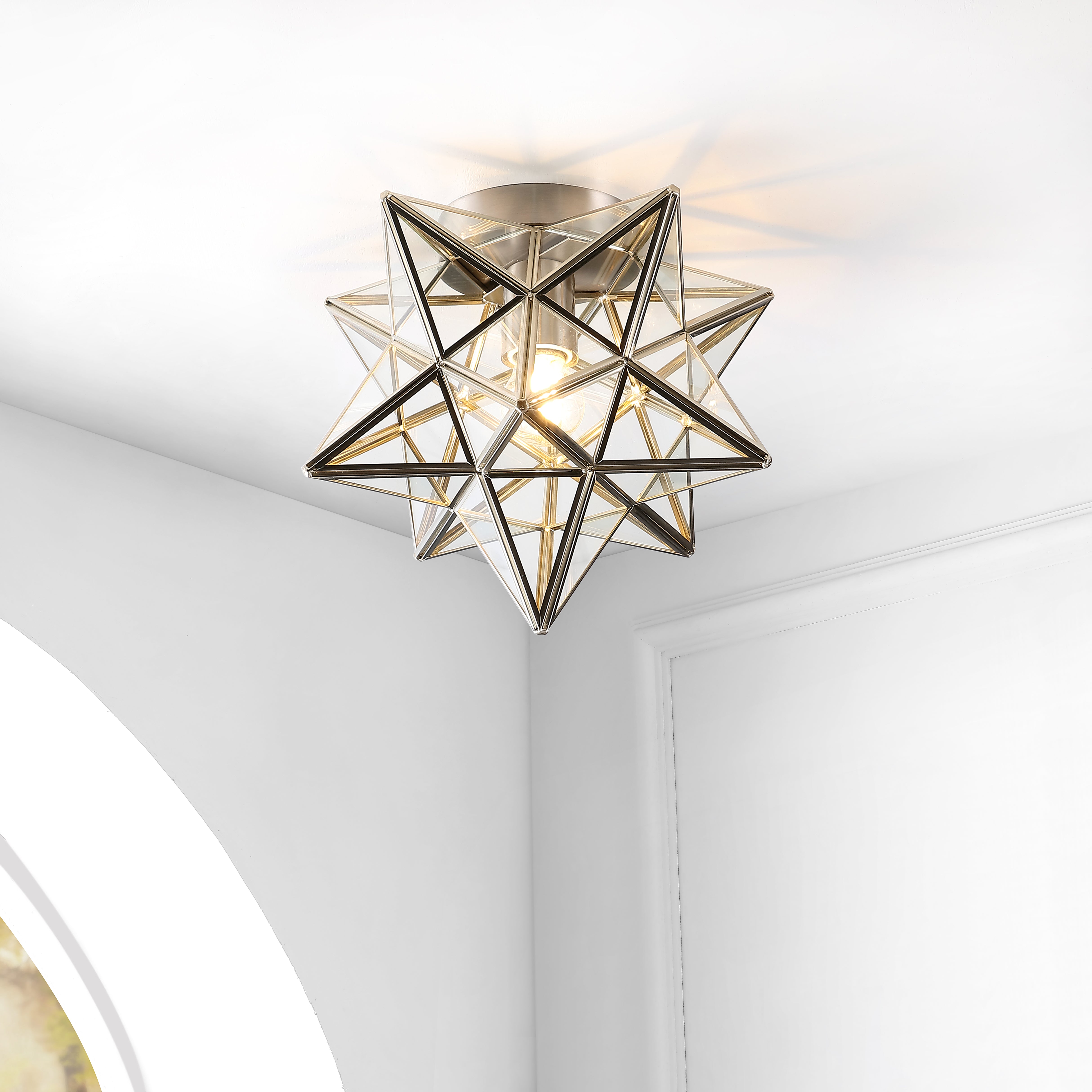 Stella Moravian Star Metal/Glass LED Flush Mount