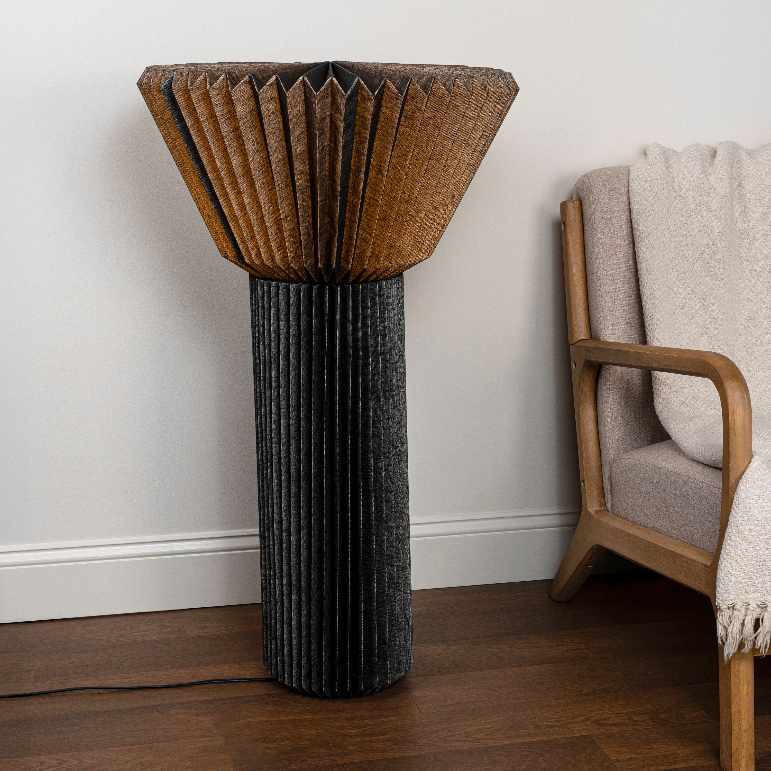 Archer 37" Modern Minimalist Pleated Shade Floor Lamp