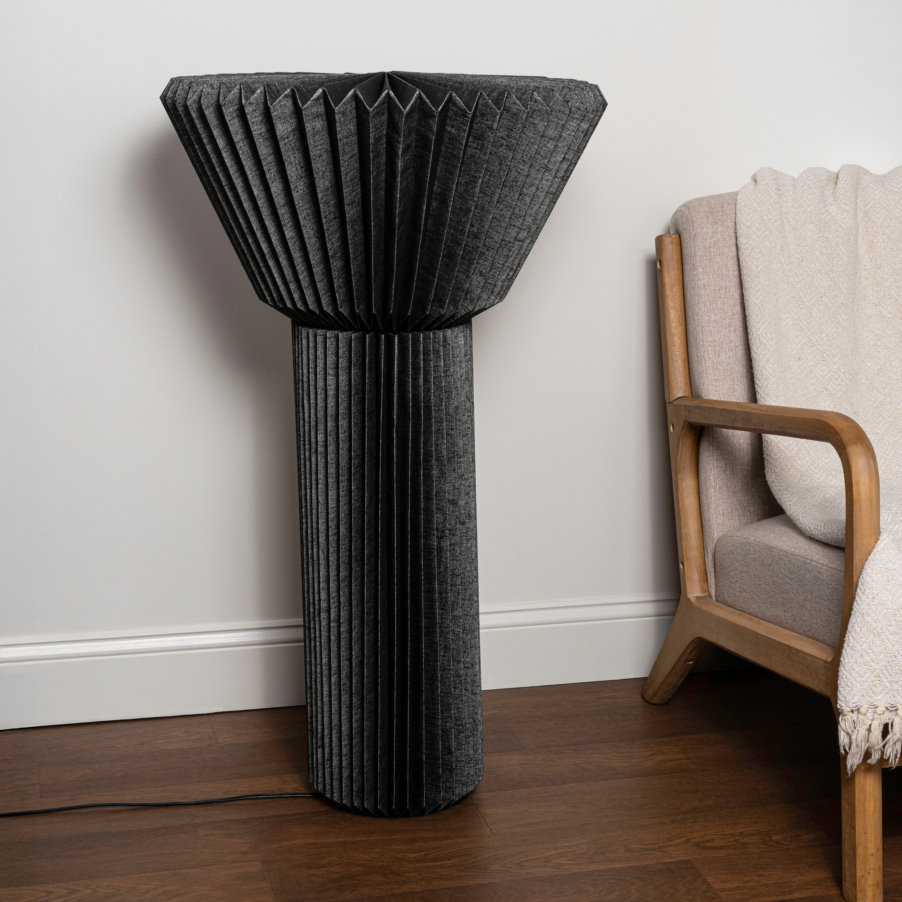 Archer 37" Modern Minimalist Pleated Shade Floor Lamp
