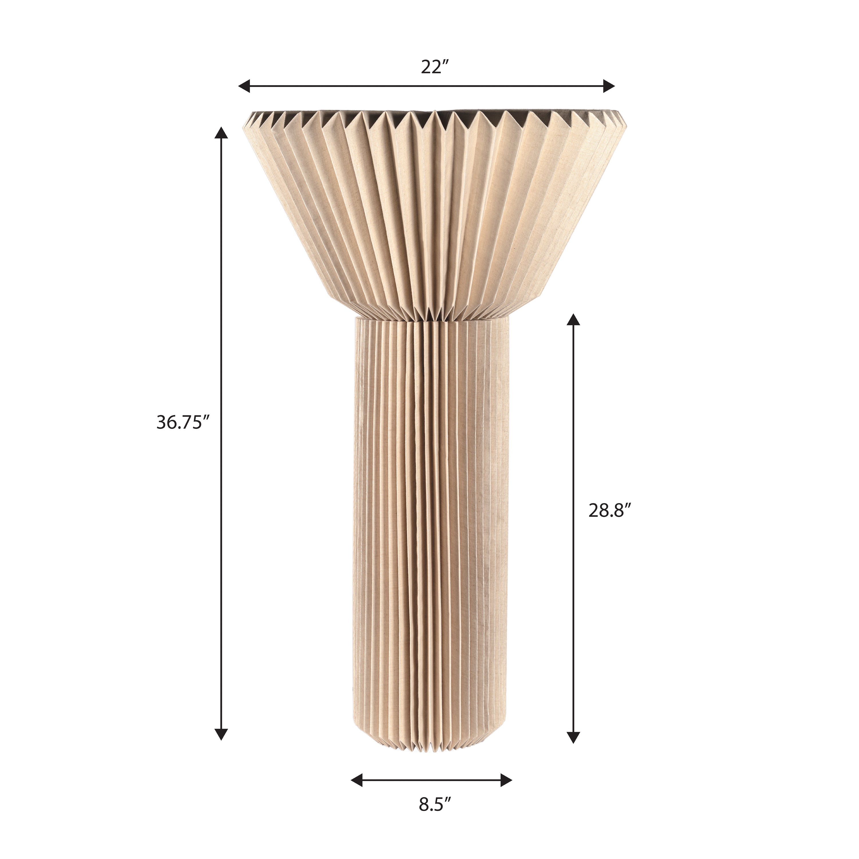 Archer 37" Modern Minimalist Pleated Shade Floor Lamp