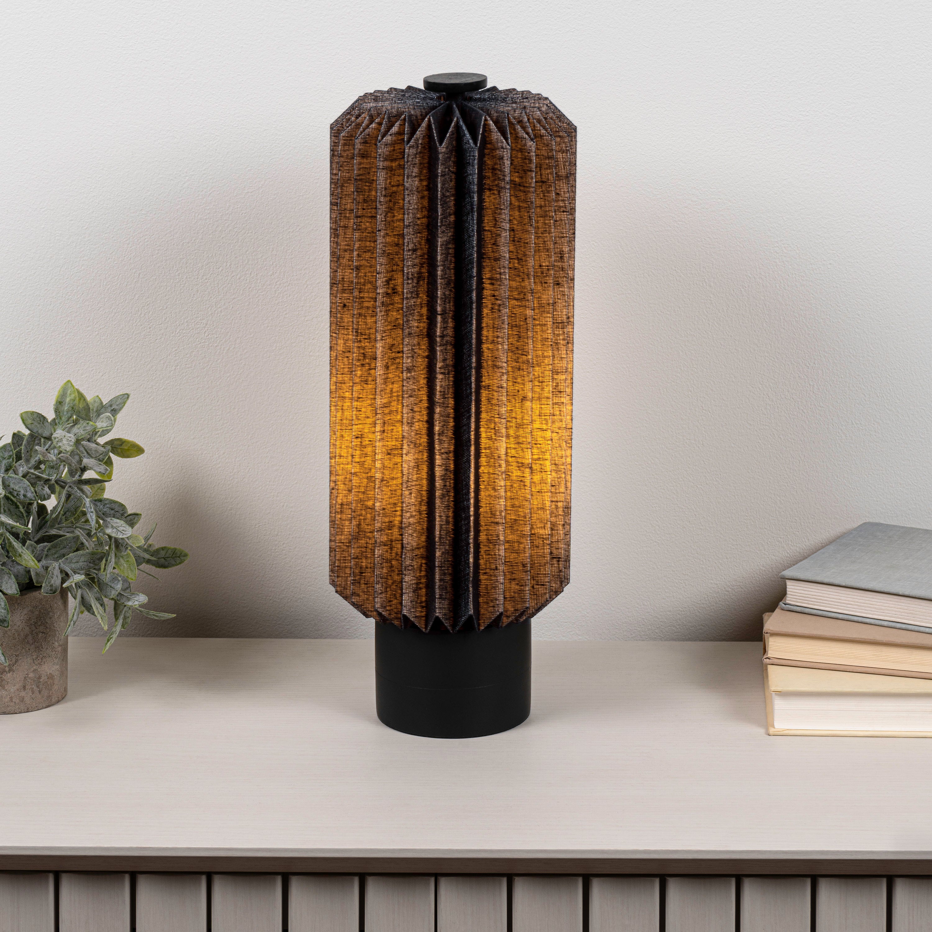 Banks Modern Minimalist Paper Pleated Column Accent LED Table Lamp