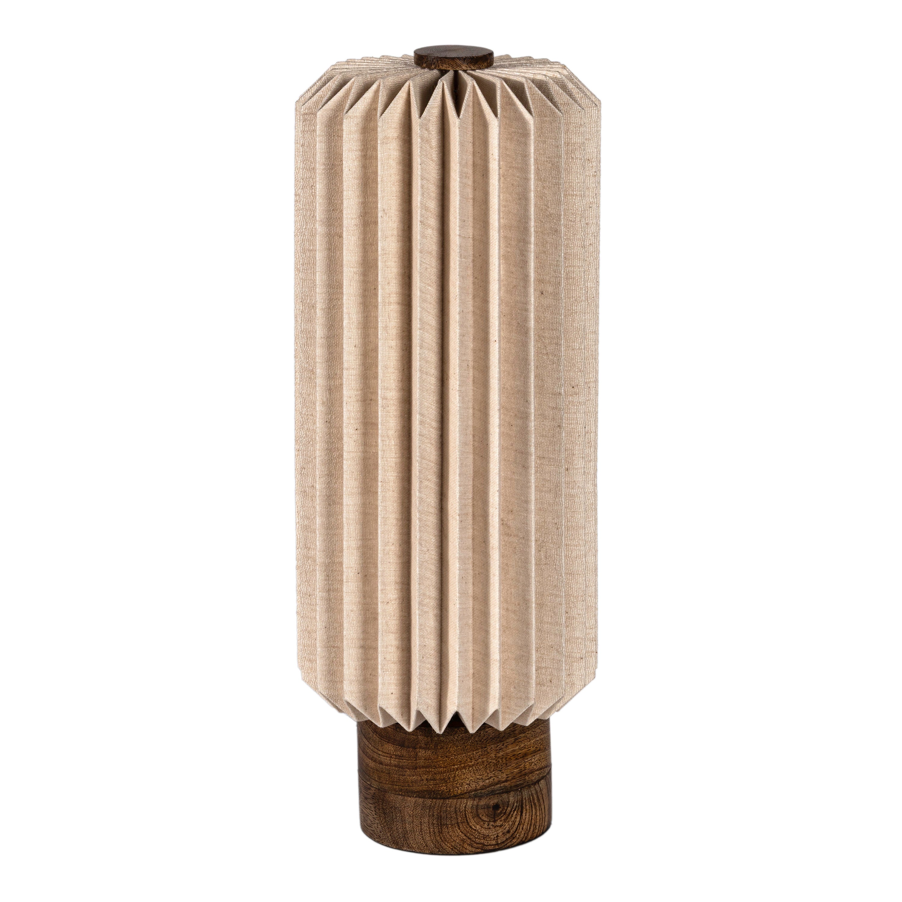Banks Modern Minimalist Paper Pleated Column Accent LED Table Lamp