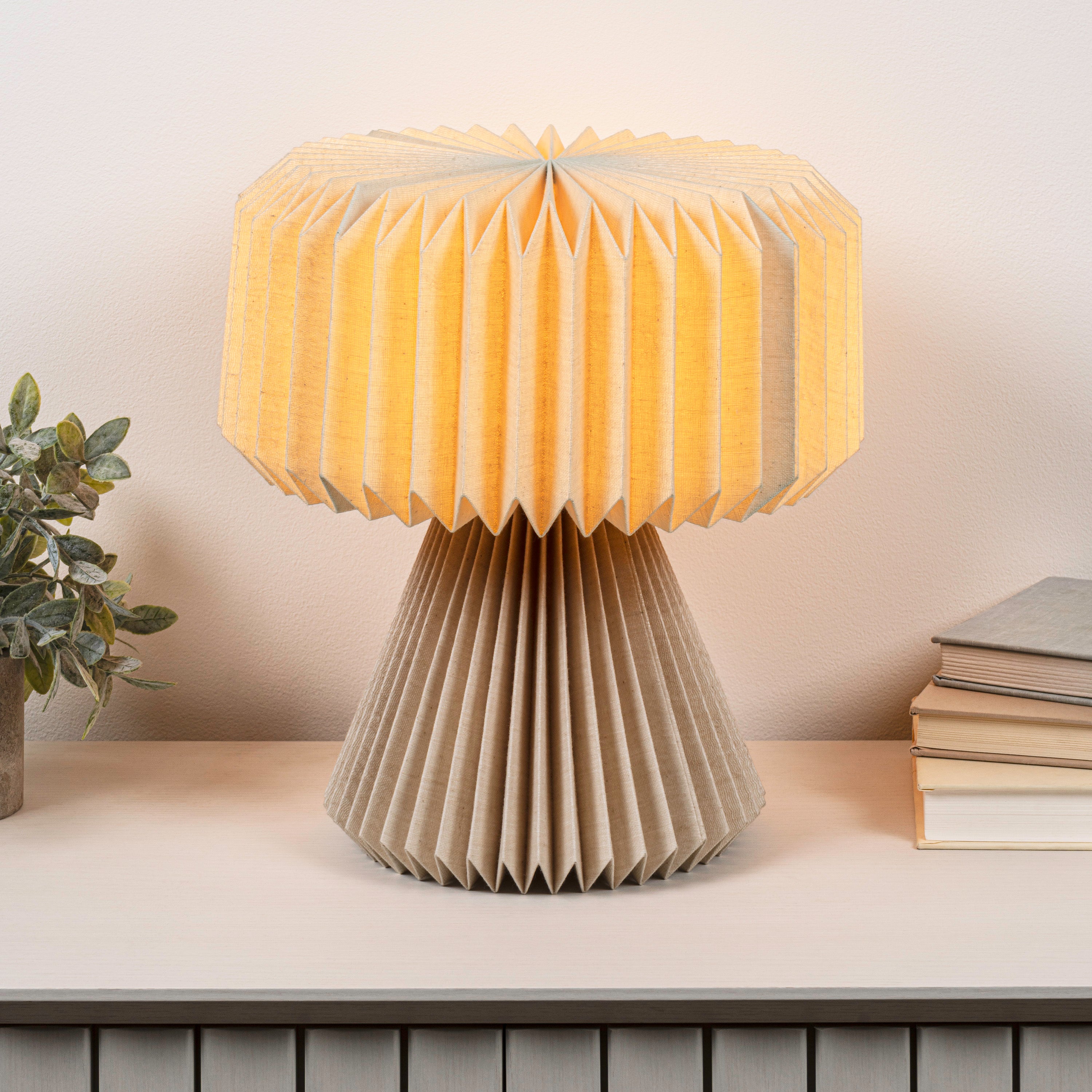 Zelda 12.8" Modern Art Deco Paper Pleated Shade Accent LED Table Lamp