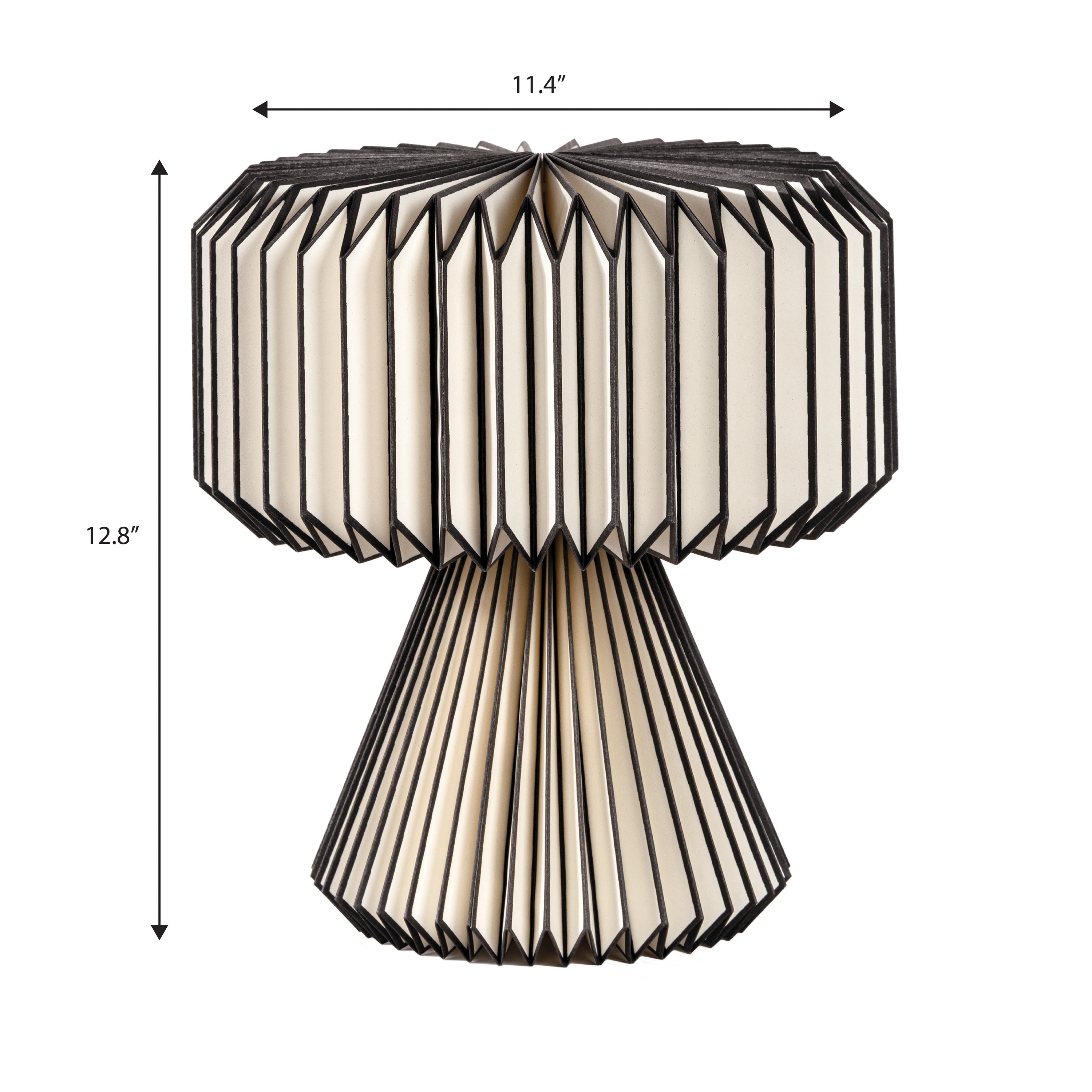 Zelda 12.8" Modern Art Deco Paper Pleated Shade Accent LED Table Lamp