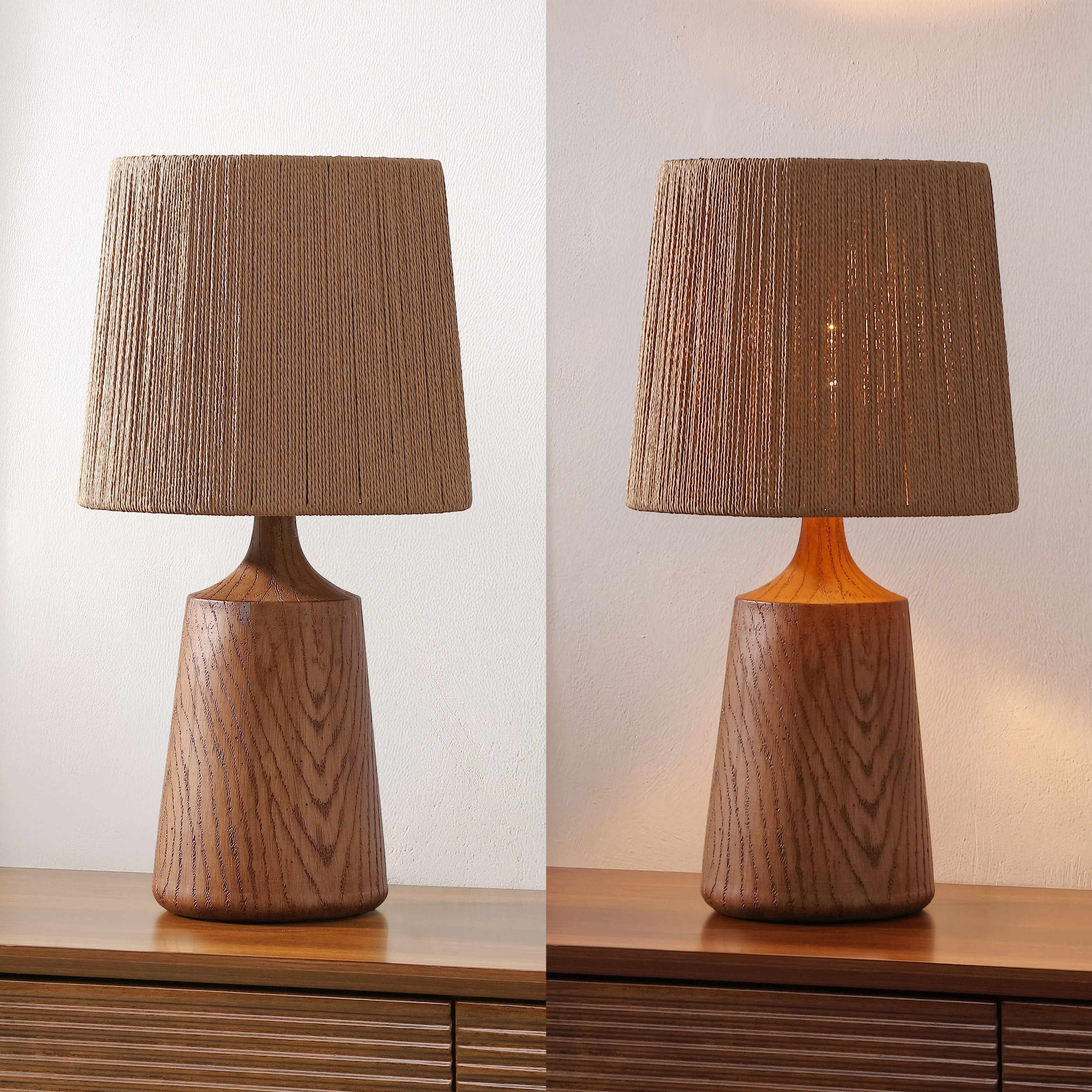 Heartland 22.25" Classic Cottage Tapered Resin/Metal LED Table Lamp with Paper Rope Shade