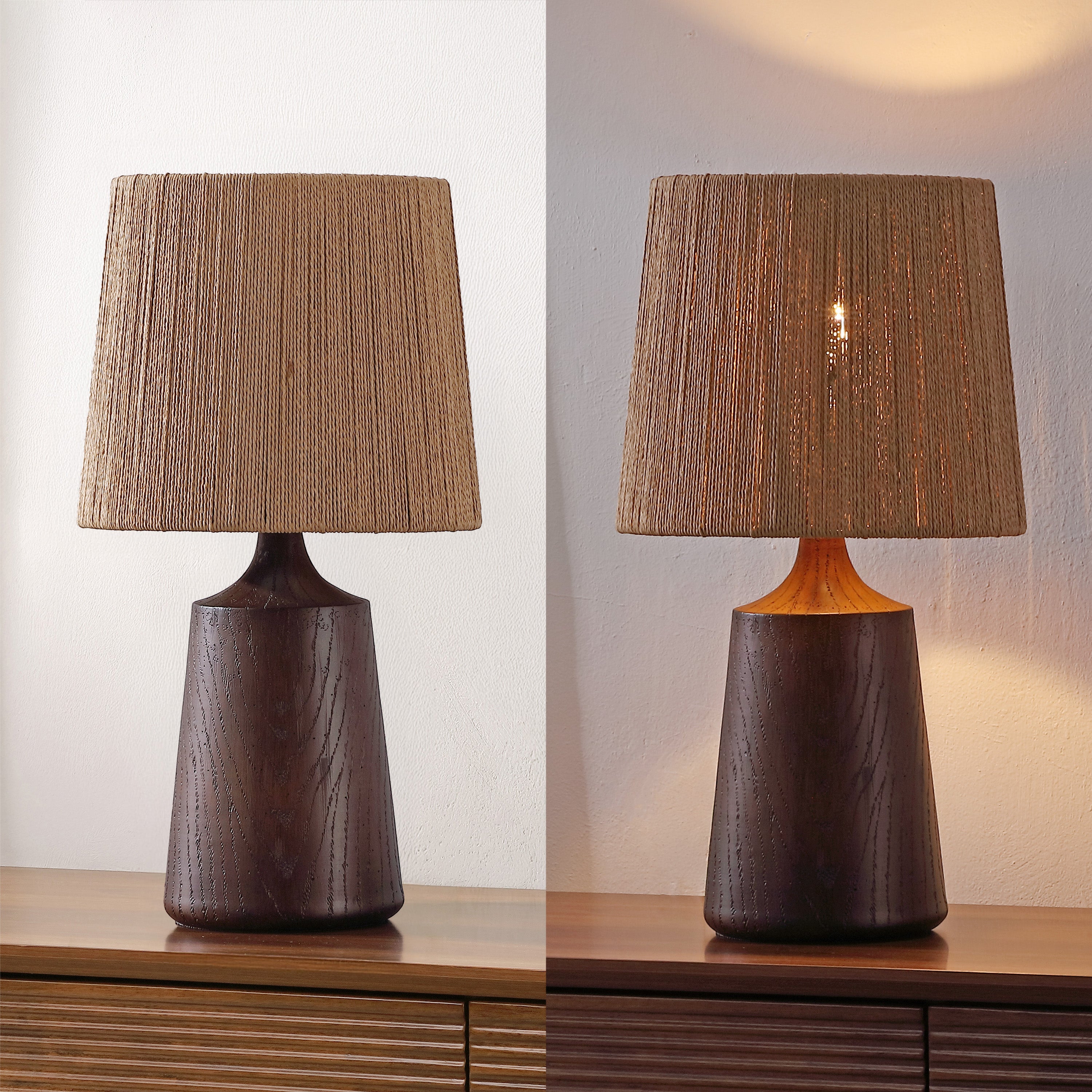 Heartland 22.25" Classic Cottage Tapered Resin/Metal LED Table Lamp with Paper Rope Shade