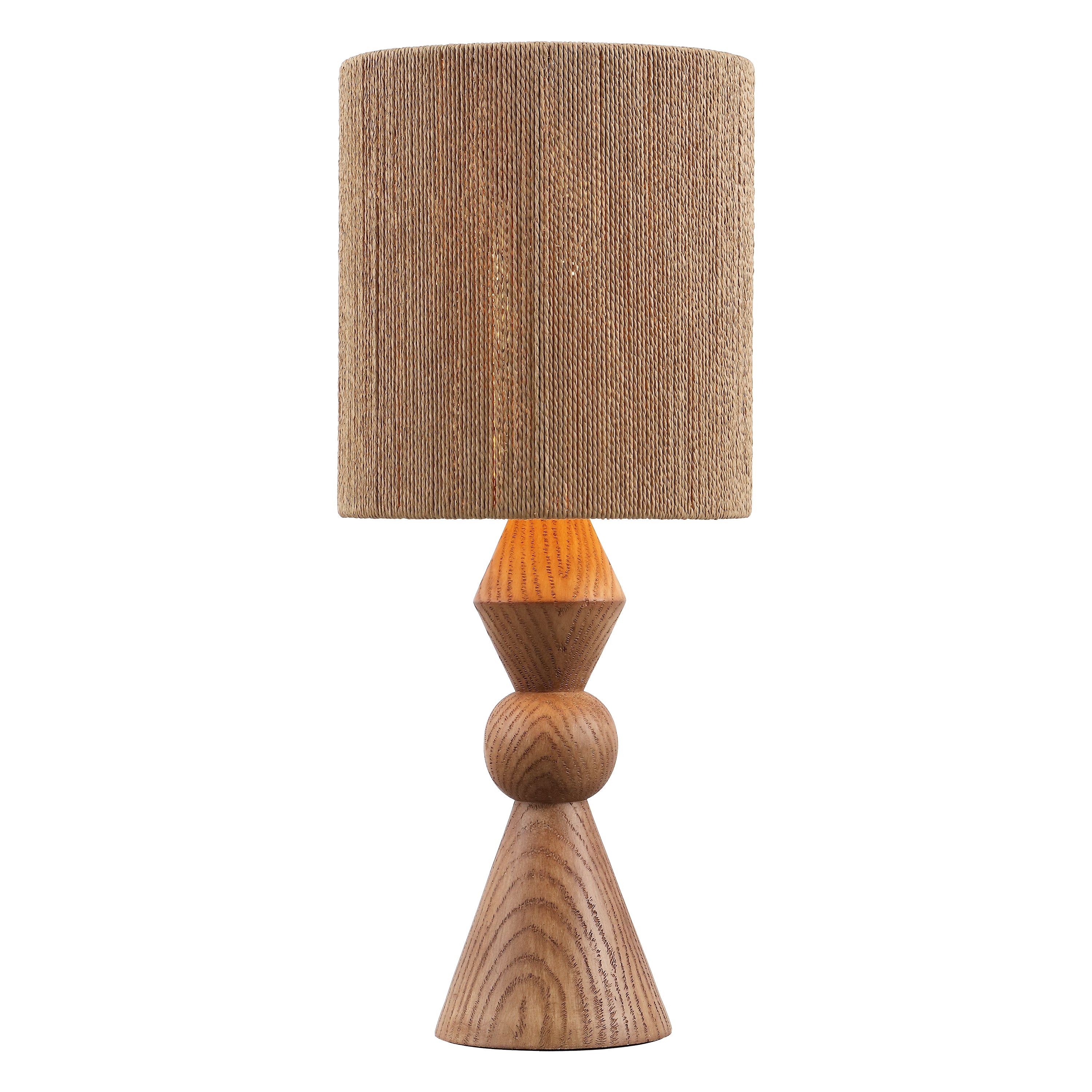 Orbic Taper 23.5" Rustic Cottage Resin/Metal LED Table Lamp with Paper Rope Shade
