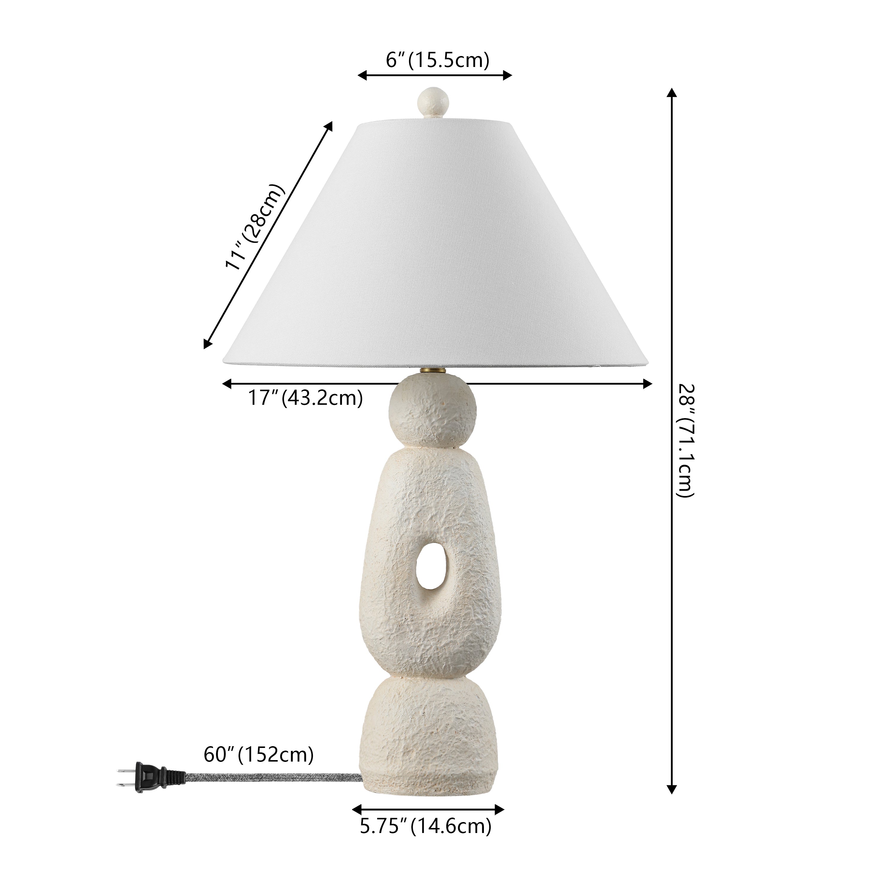 Henge 28" Organic Minimalist Textured Resin/Metal Stacked LED Table Lamp (Set of 2)