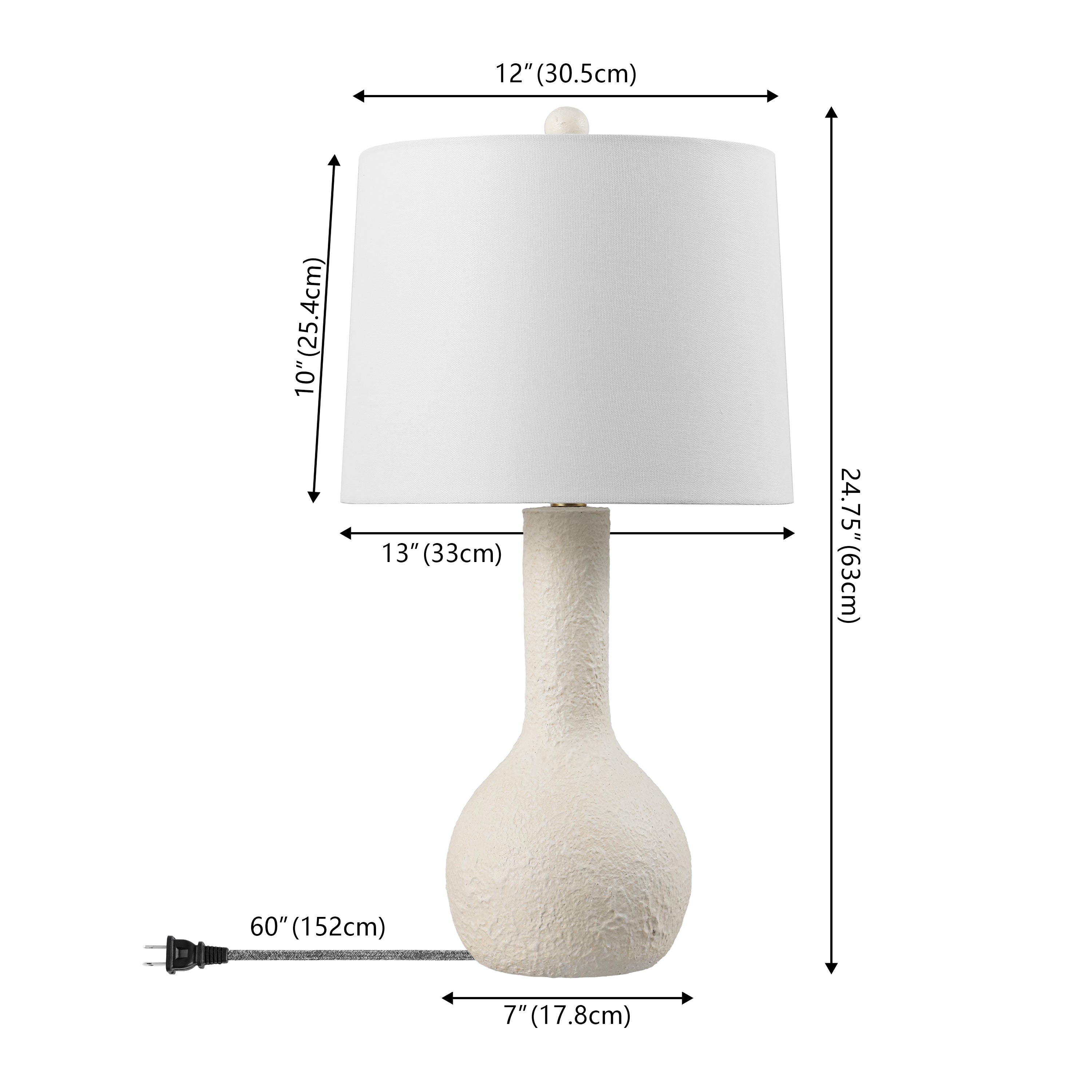 Katee 24.75" Modern Scandinavian Textured Resin/Metal Gourd LED Table Lamp (Set of 2)
